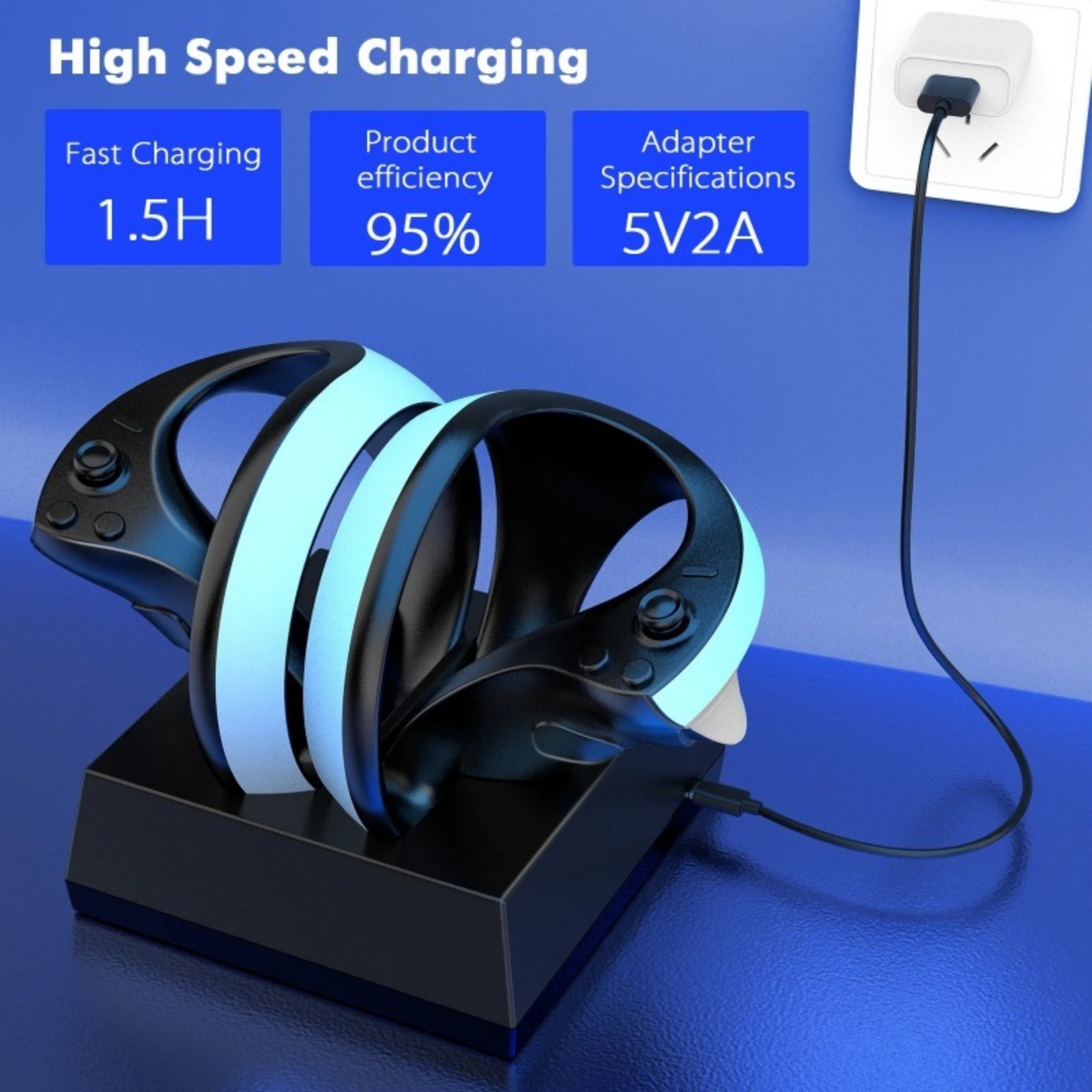 Title 3, Charging station with LED light PS VR2 magnetic...