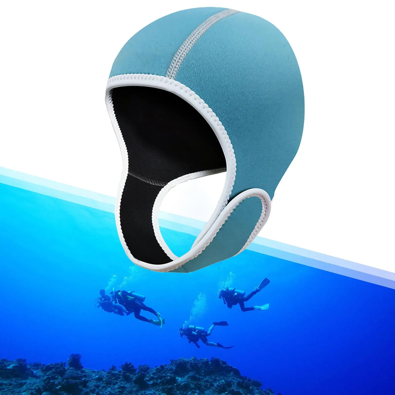 Diving Hood with Chin Strap Ear Protective 2mm Neoprene Wetsuit Hood Swimming Hat Surfing Hat for Women Men Winter Sailing Canoe
