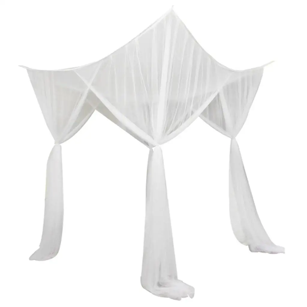 4 Elegant  Net Curtain Bed Canopy for Single Twin Beds