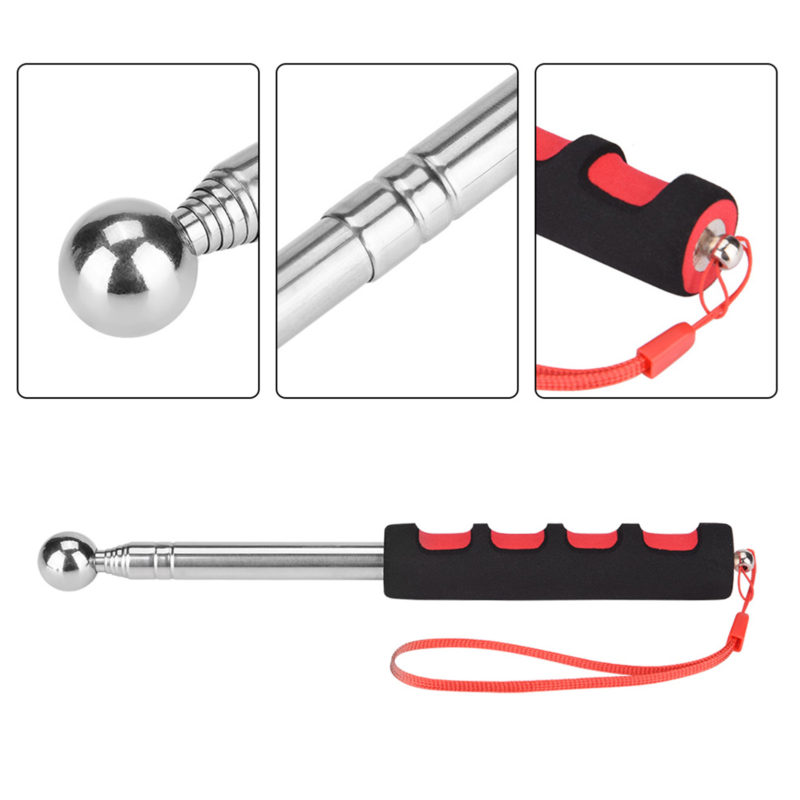 Description Picture 6 of item115cm Thickened Telescopic Rod Detection Hammer Hollowing Drum Hammer Sound Inspection Tool Teaching stick Construction Tools
