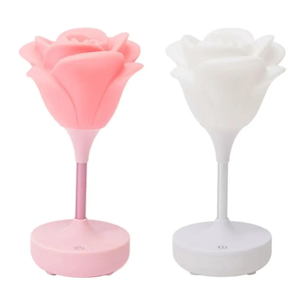 Flower Silicone Lamp Portable Rose Night Light for Nursery Birthday Gifts
