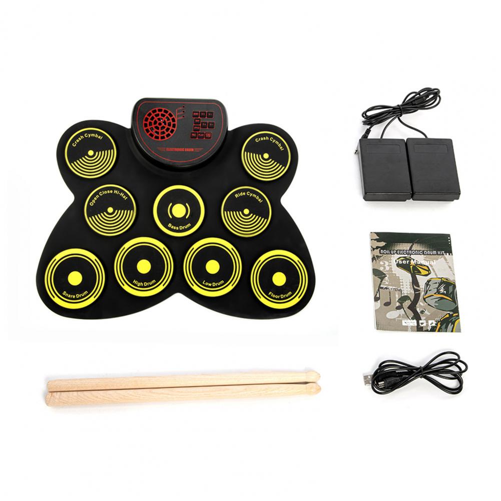 Title 11, Electronic Drum Set with Drum Sticks Pedals Rec...