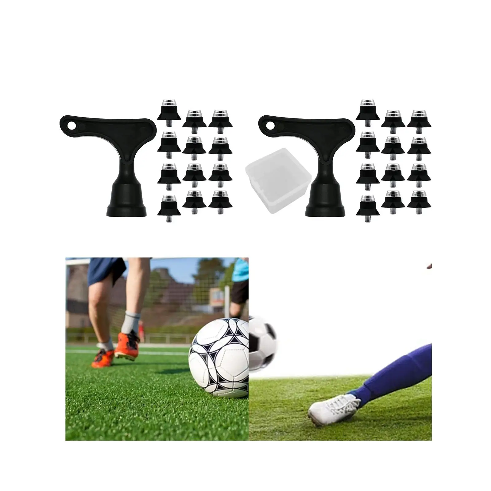 12Pcs Soccer Shoe Spikes Portable Non Slip Football Boot Spikes for Athletic Sneakers Indoor Outdoor Sports Competition Training