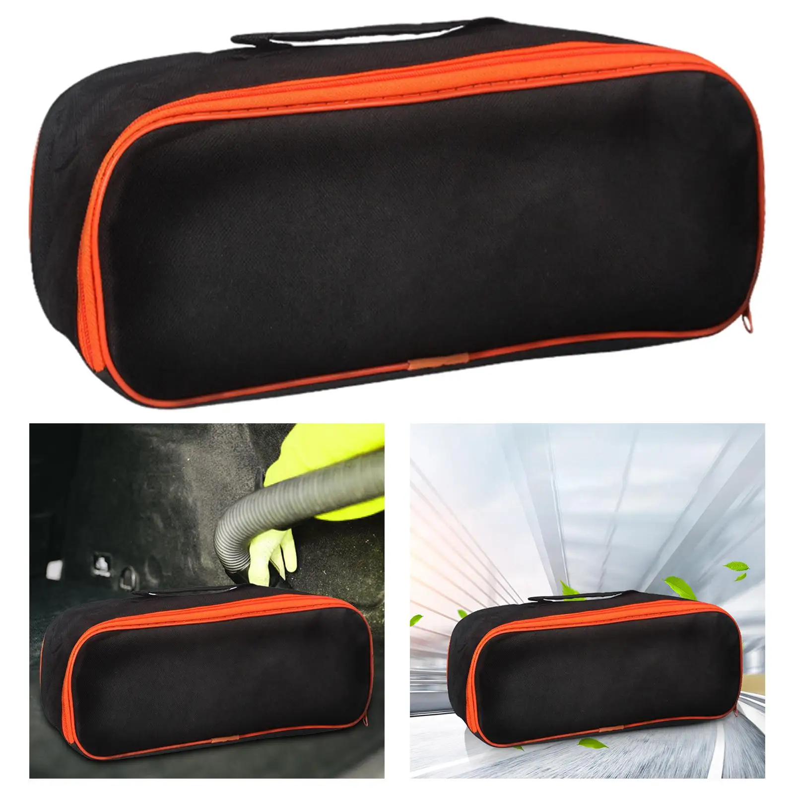 Car Vacuum Cleaner Storage Bag SUV Cargo Multi-Function Wide Mouth with Handle Back Seat