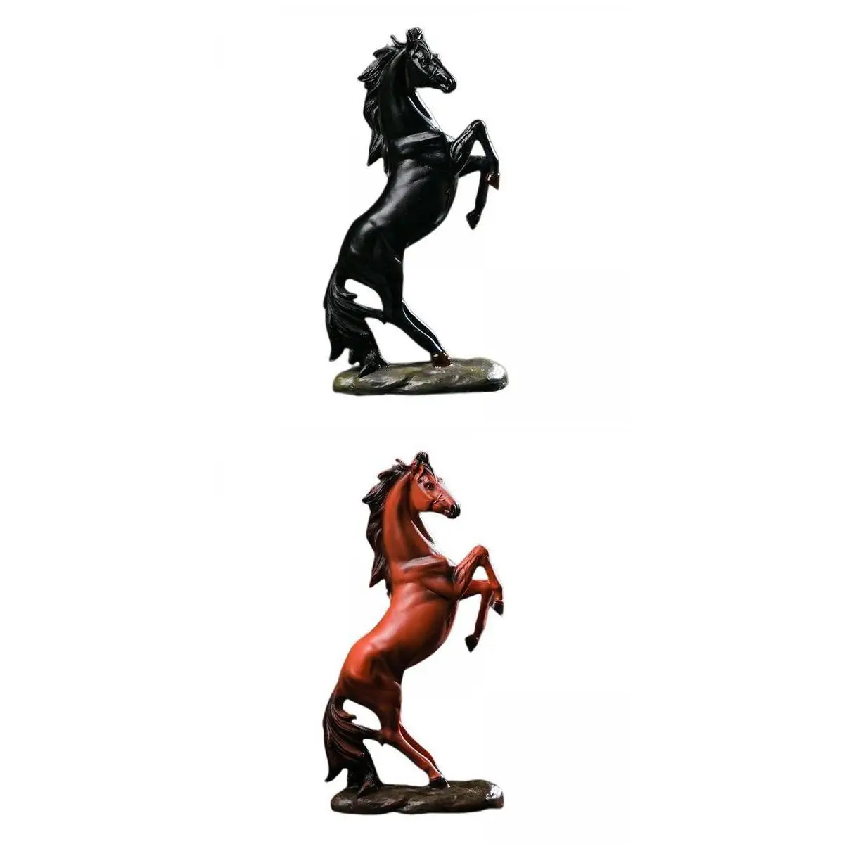 2x Vivid Horses Figurine Desktop Sculpture Shop Bar Ornaments Bookcase Gift