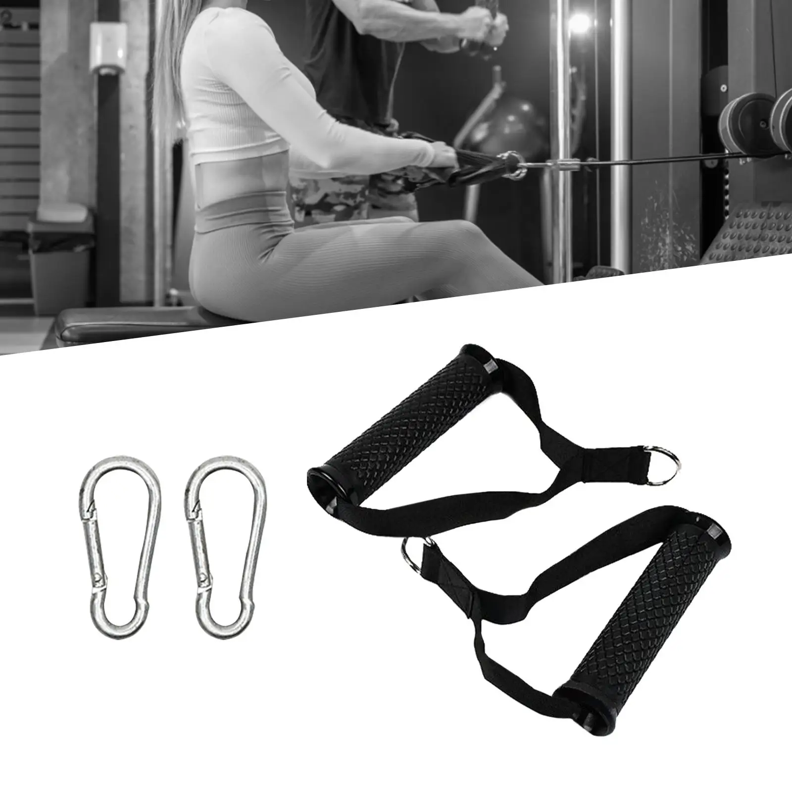 2 Pieces Universal Cable Machine Attachment Handles Nylon Equipment LAT Row Bar for workout Workout Strength Training Pilates