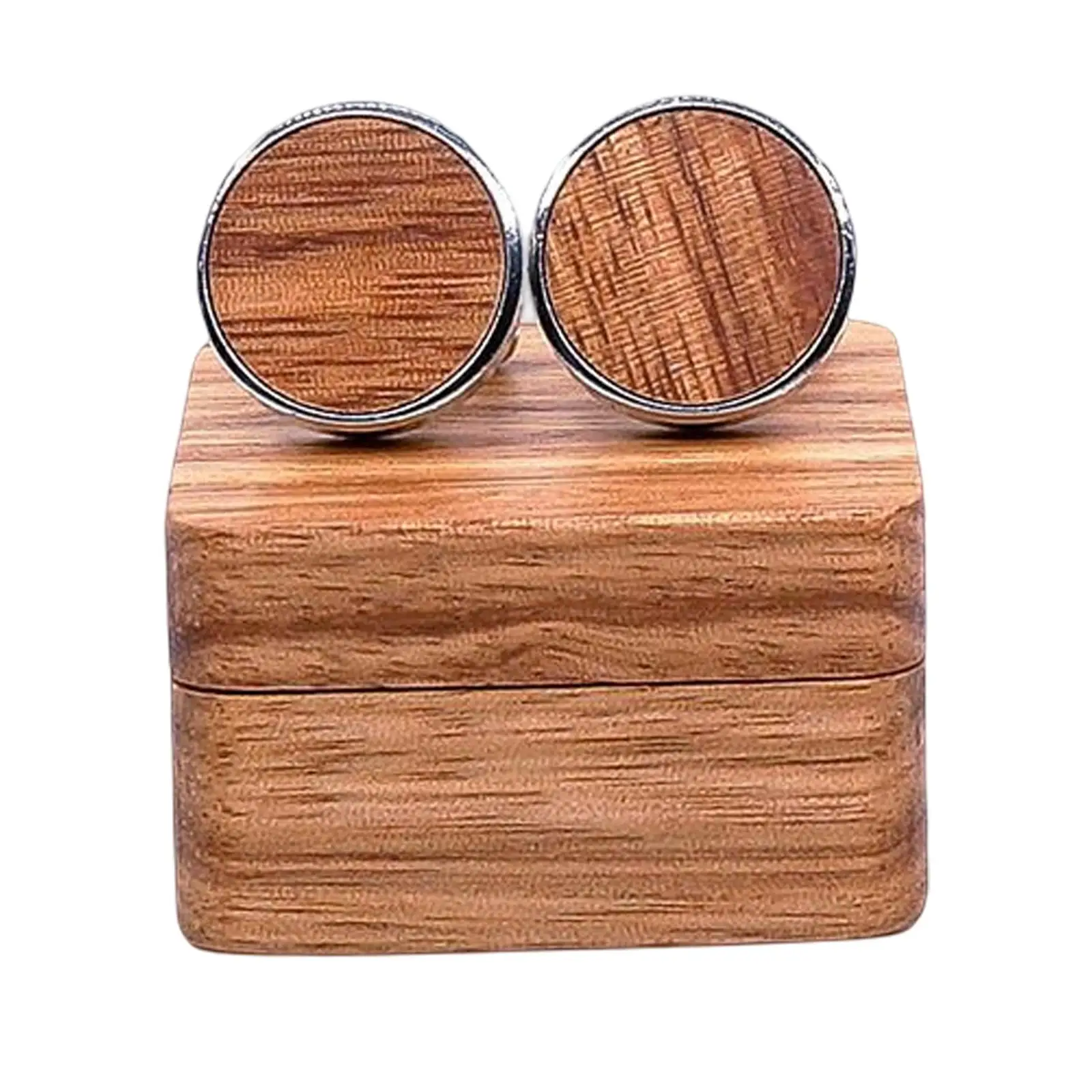 Rustic Cufflinks +Wood Box Handsome Cuff Links for Birthday Wedding Husband Gifts