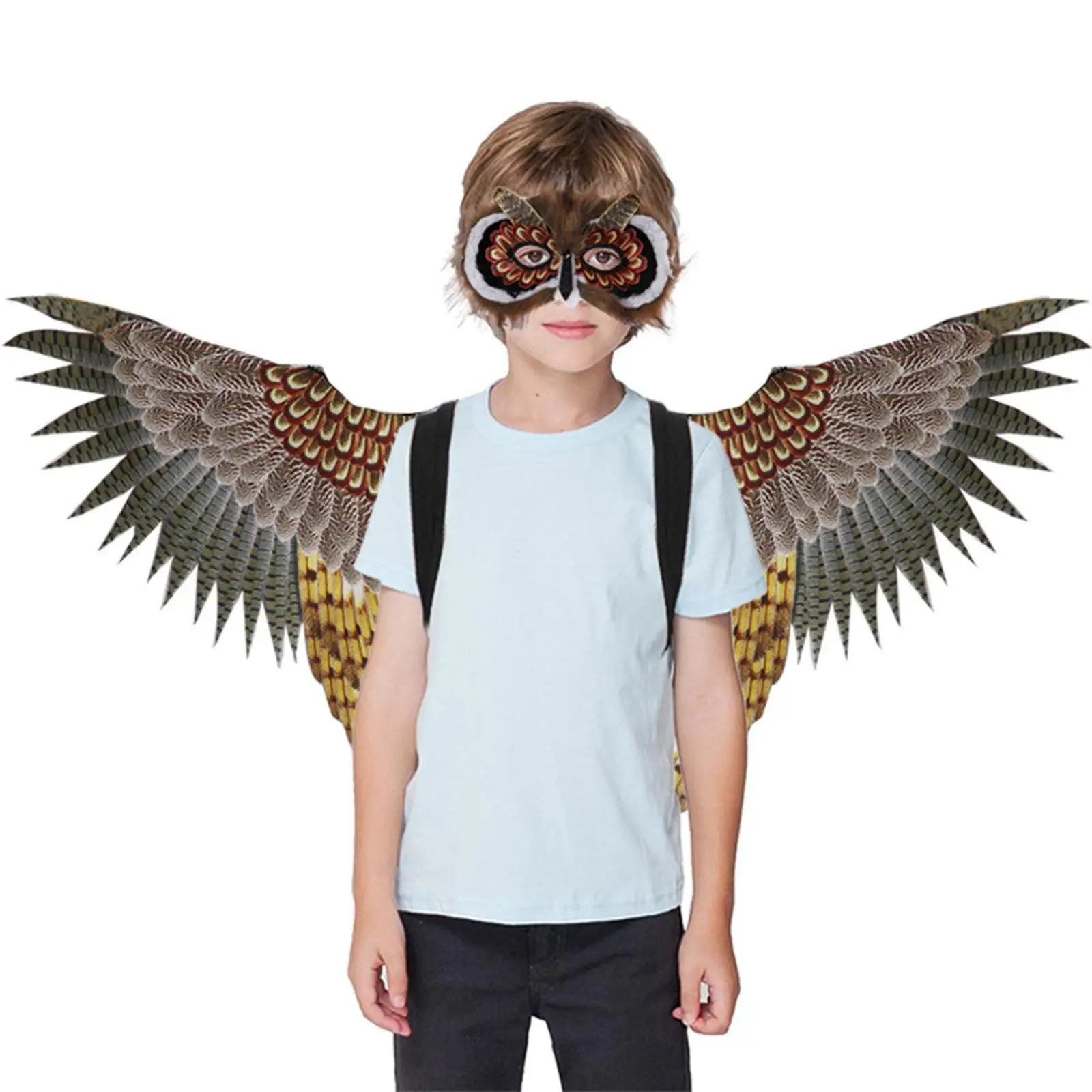 Novelty Animal Owl Mask Wings Cosplay Costume Supplies Face Cover Role Play for Women Masquerade Children