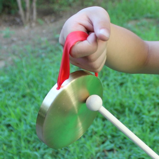 Petit Gong En Cuivre 10cm Avec Maillet - Instrument De Percussion Décoratif Pour Maison Ou Bureau