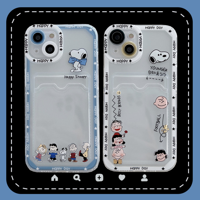 snoopy charlie brown family angel eyes with card holder Phone