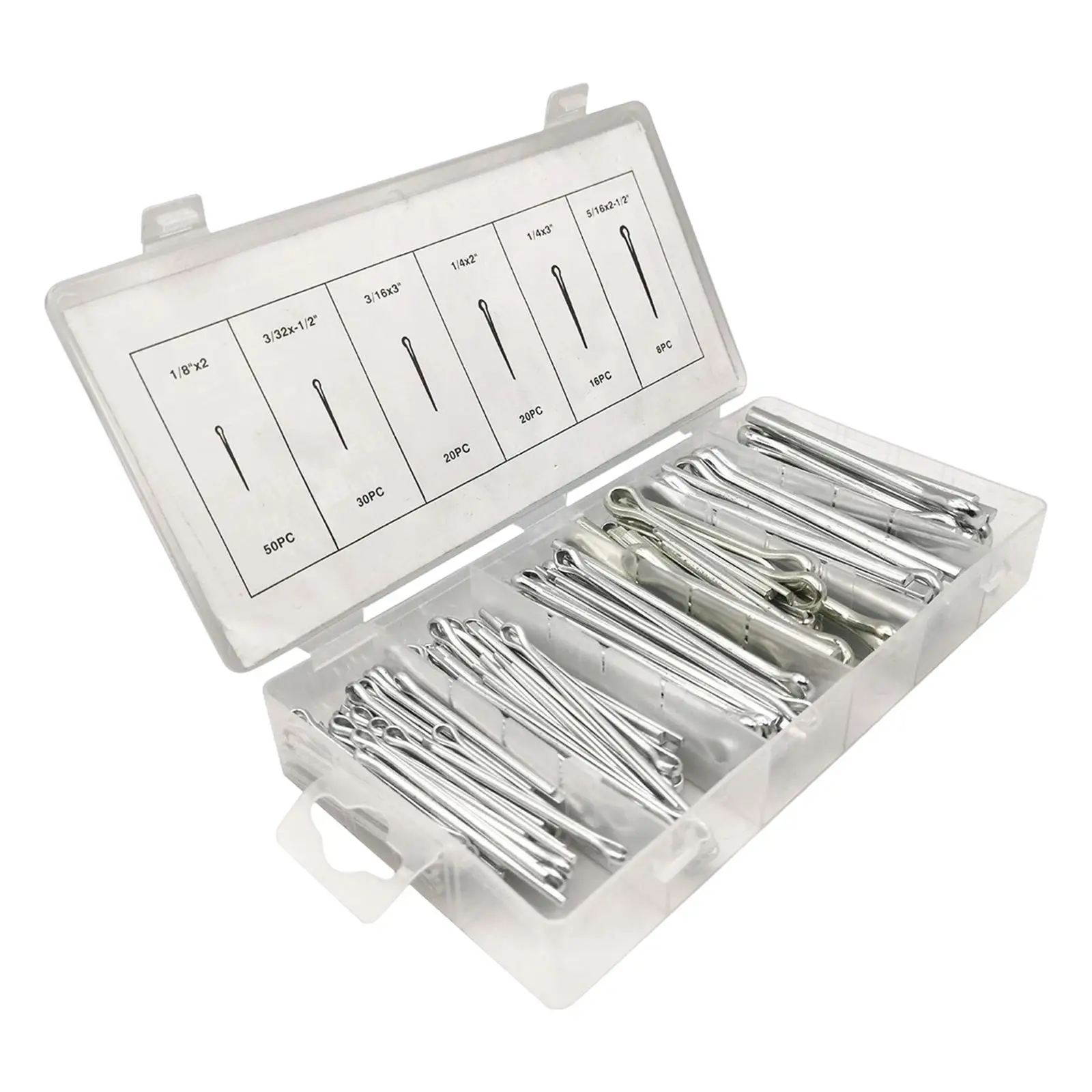 144x Assorted Split Cotter Pins Heavy Duty Fasteners Fixings assortment Premium Quality Holds Pins or Castle Nuts in Place