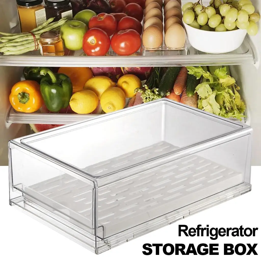 Stackable Refrigerator Fridge Bin PP Polypropylene Drawer Design Rectangle