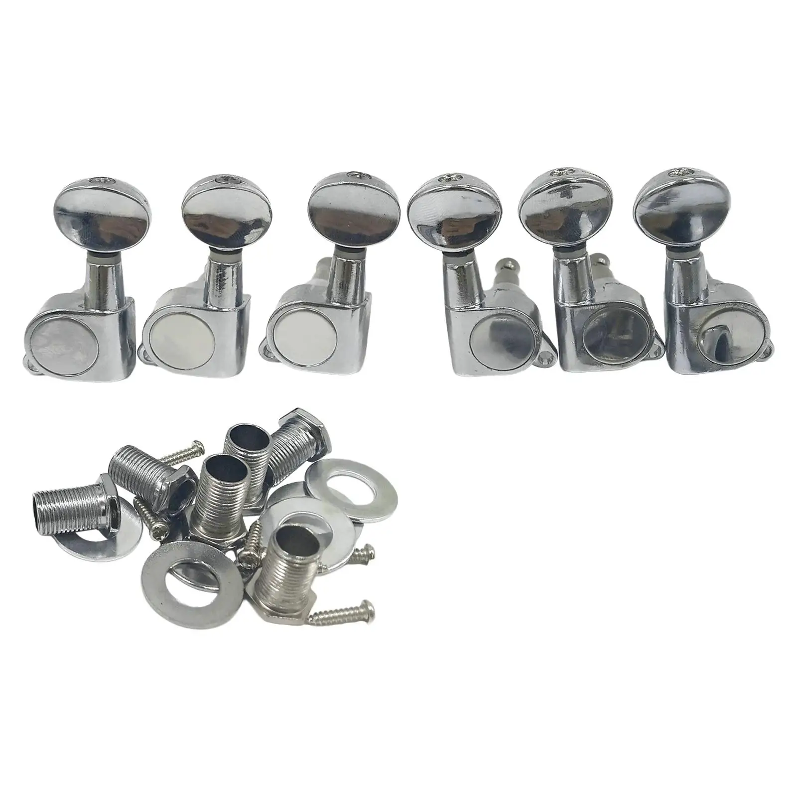 6x Zinc Alloy Guitar 3L 3R Sealed String Button Tuning Pegs Key Peg Knobs Tuners for Acoustic Electric Guitar Accessories