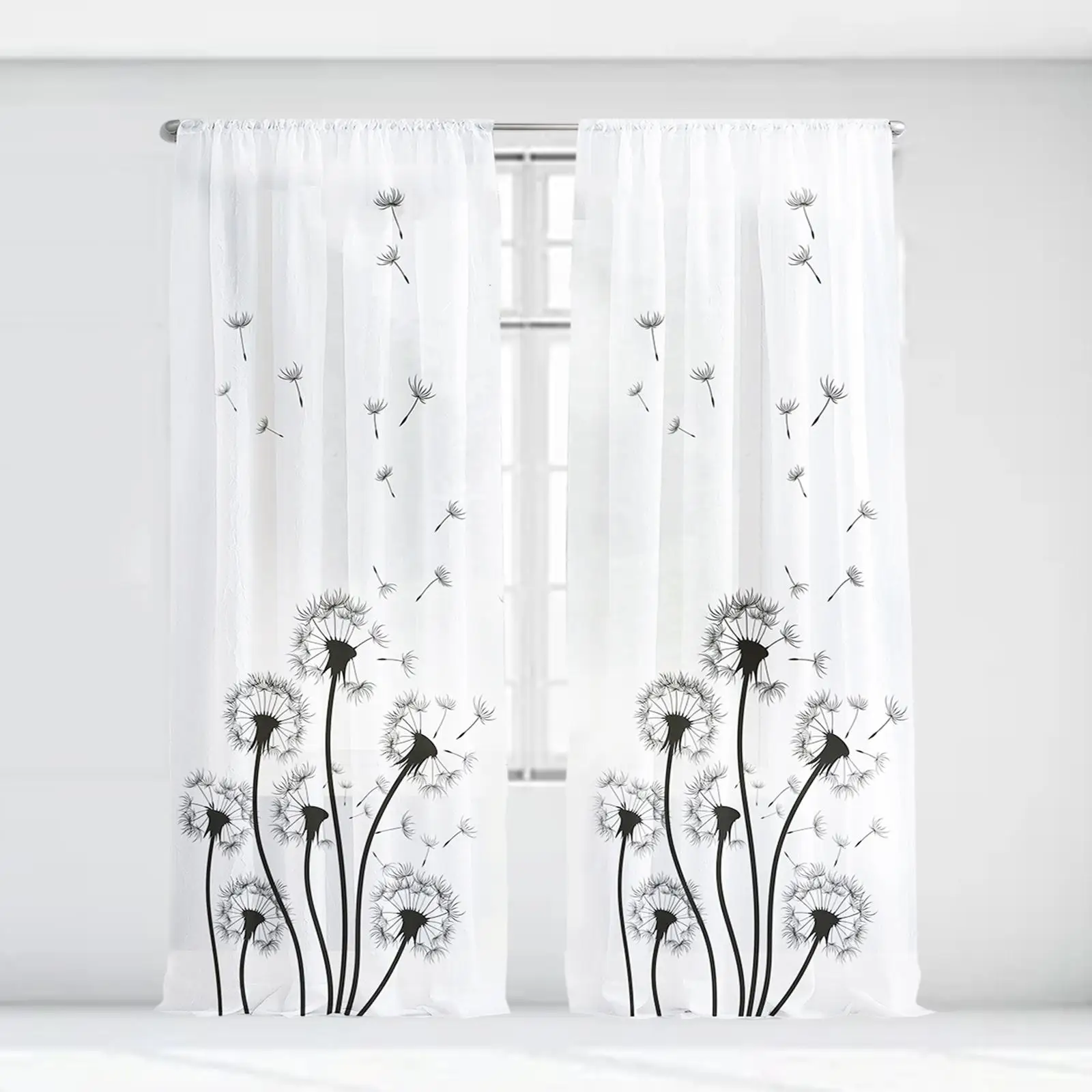 2Pcs Window Curtains Fashion Window Drape for Bedroom Living Room Farmhouse