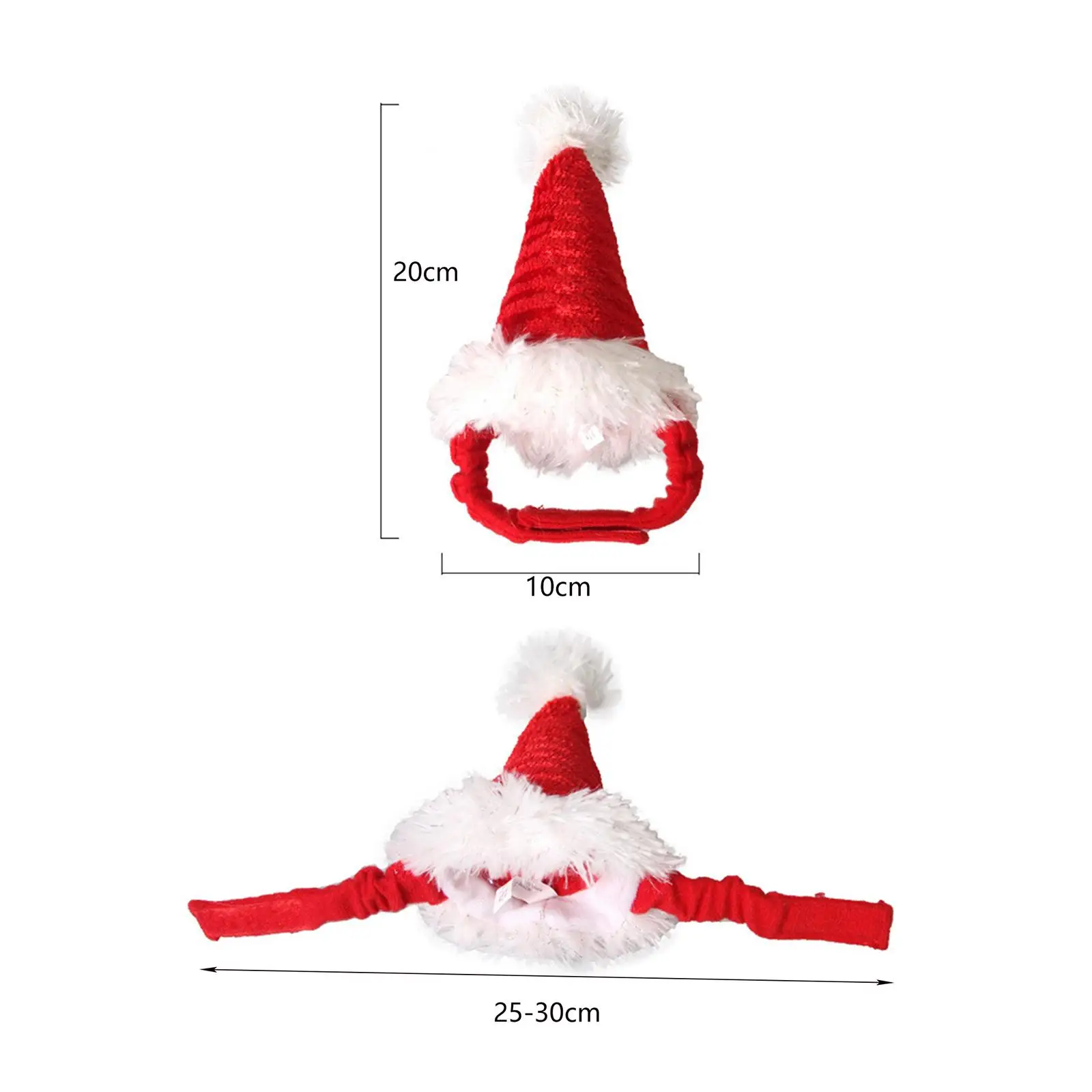 Cute Cat Hamster Santa Hat Cap Pet Christmas Hat Red Color for Bunny Rats Adjustable Under Chin Strap Headwear Xmas Accessory