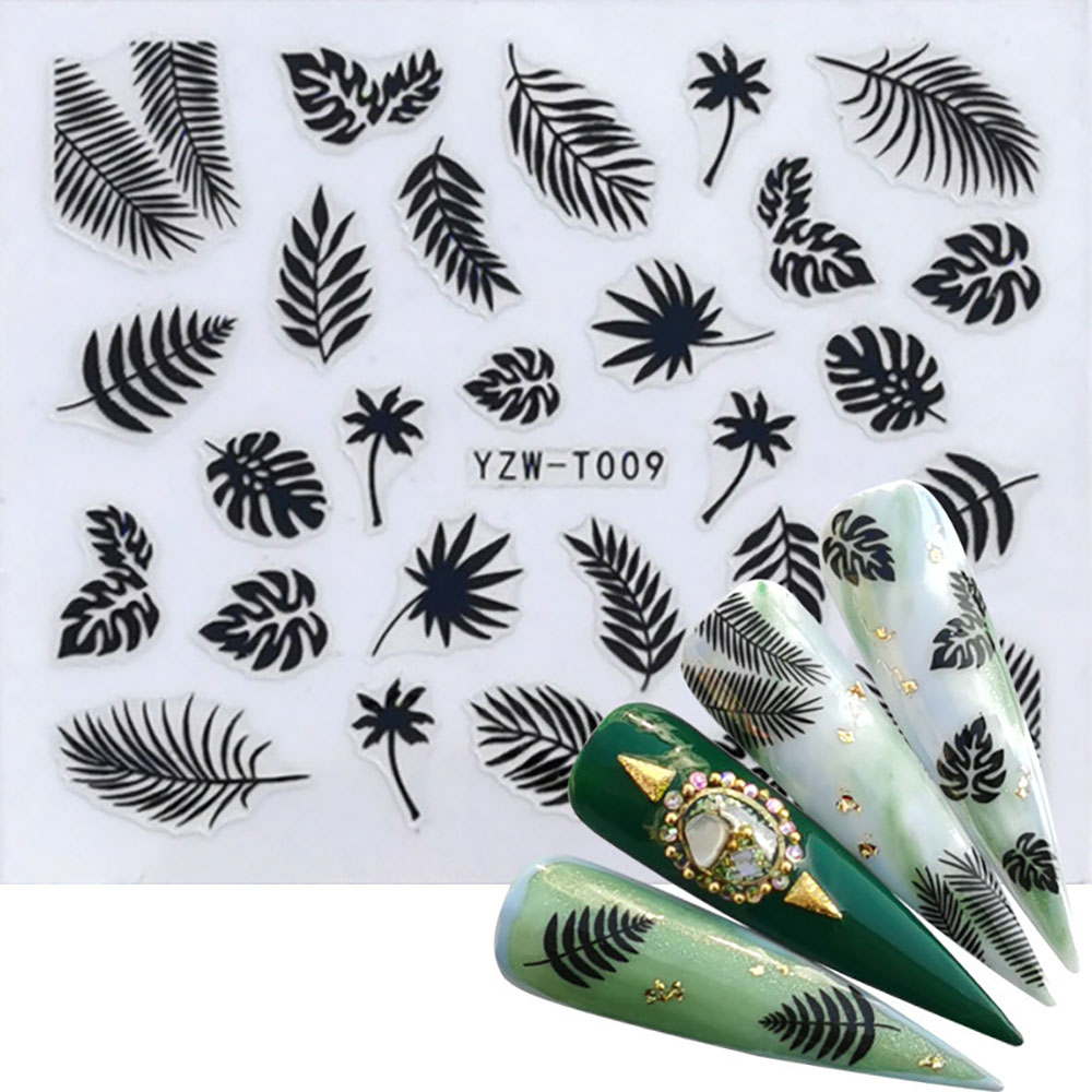 Best of Nail Stickers For Manicure Nail Sticker Sliders For Nails Decal Self-adhesive Figures Transfer Black DIY Accessories Spring Reviews & Tips