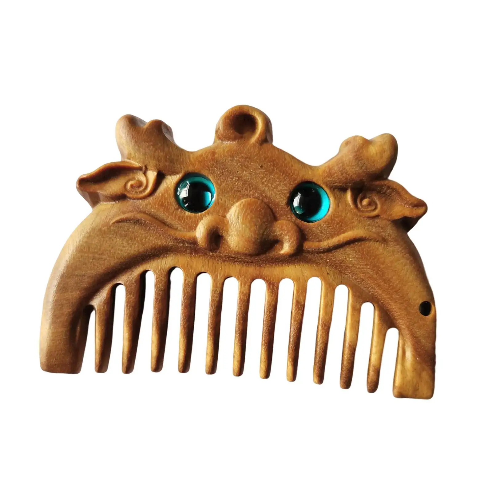 Wooden mini hair combs Cute Short Fine Toothed Green No Static Lightweight Hair Comb Short Hair Comb for Women and Men Gifts