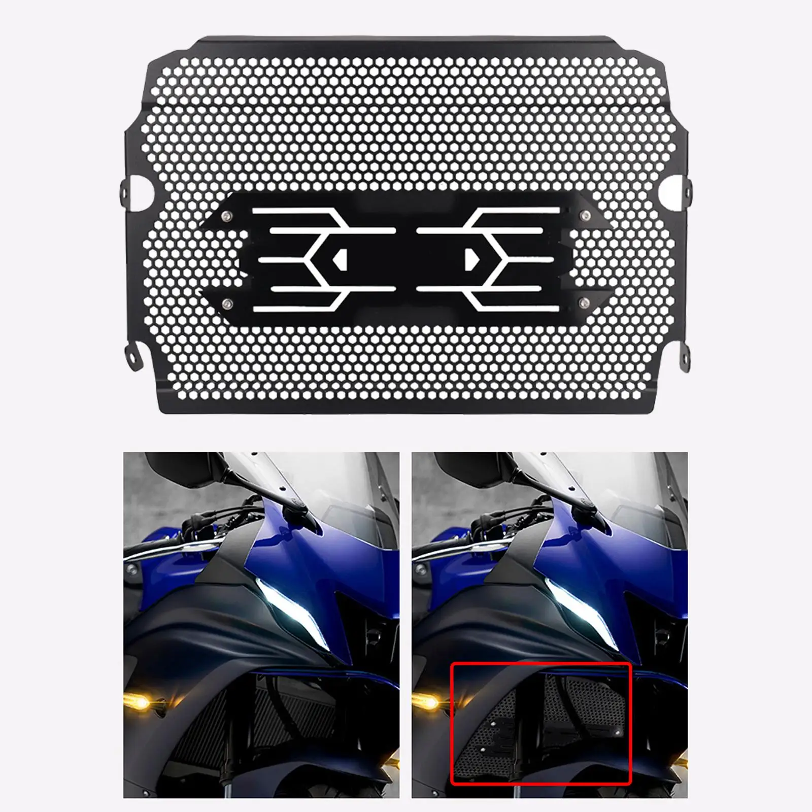 Motorcycle Radiator Grille Guard Aluminum Alloy Black for Yamaha Yzf R7