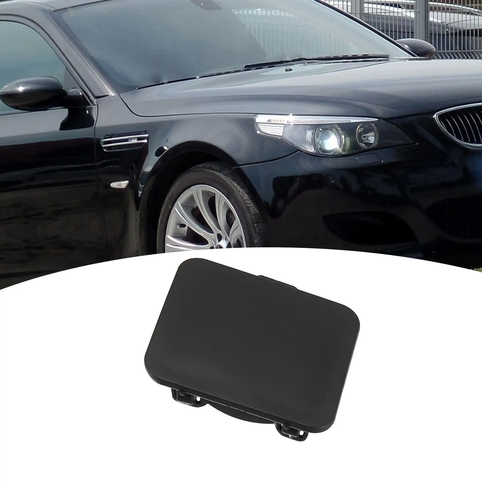 Front Bumper Tow Eye Hook Cover Cap Tow Hole Cover Replace 51117896585 51117897210 for BMW E60 M Sport 2003-2010 Accessory