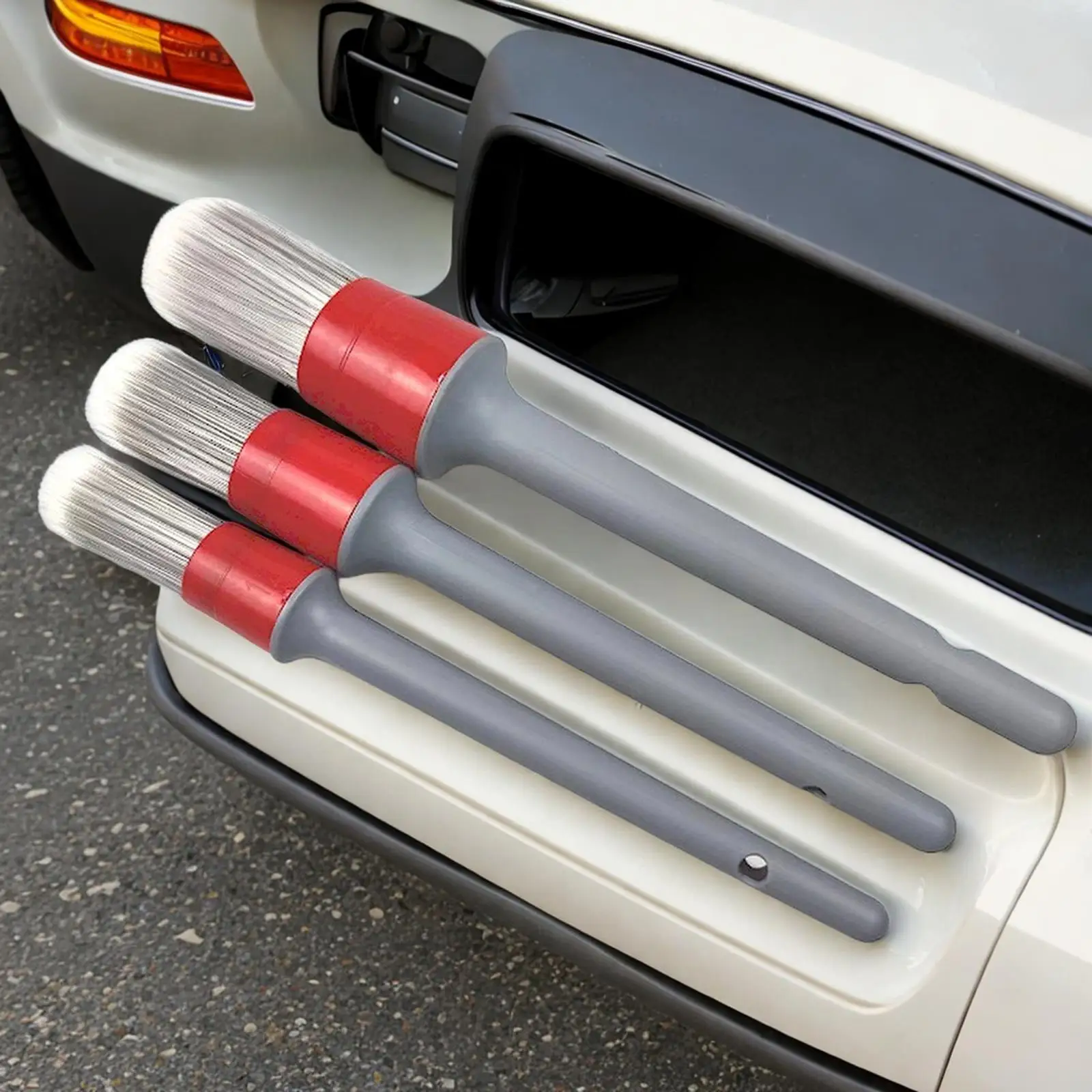 3x Auto Detailing Brush Set Accessories Sturdy Car Interior Brush Cleaner for Air Vent Interior Exterior Seats Wheels