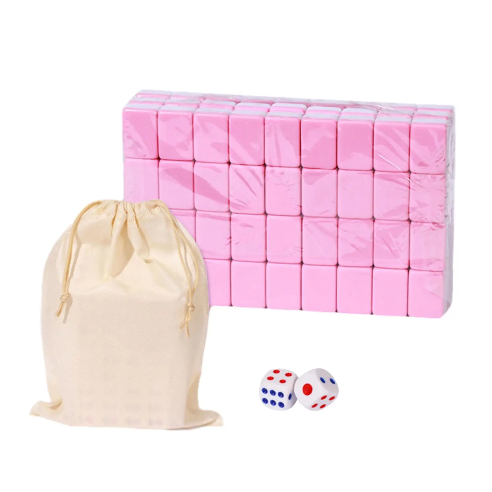 Travel Mahjong Set with Storage Bag Traditional Entertainment Classic Tiles Games Brain Activities Game Strategy Kids Adults