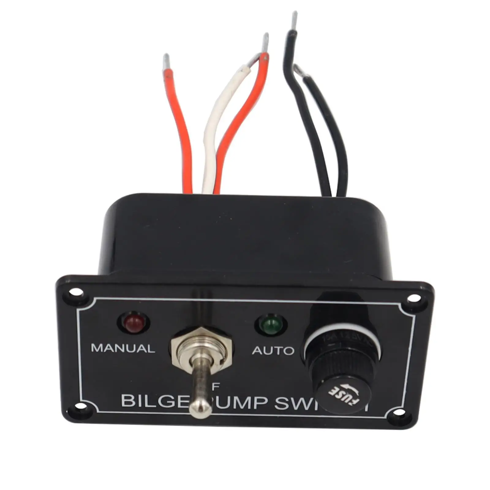 Rocker Toggle Bilge Pump Switch Panel, DC 12V 5A LED Indicator Fuse Manual/Off/Auto, for Marine Boat Cars ATV Accessory.