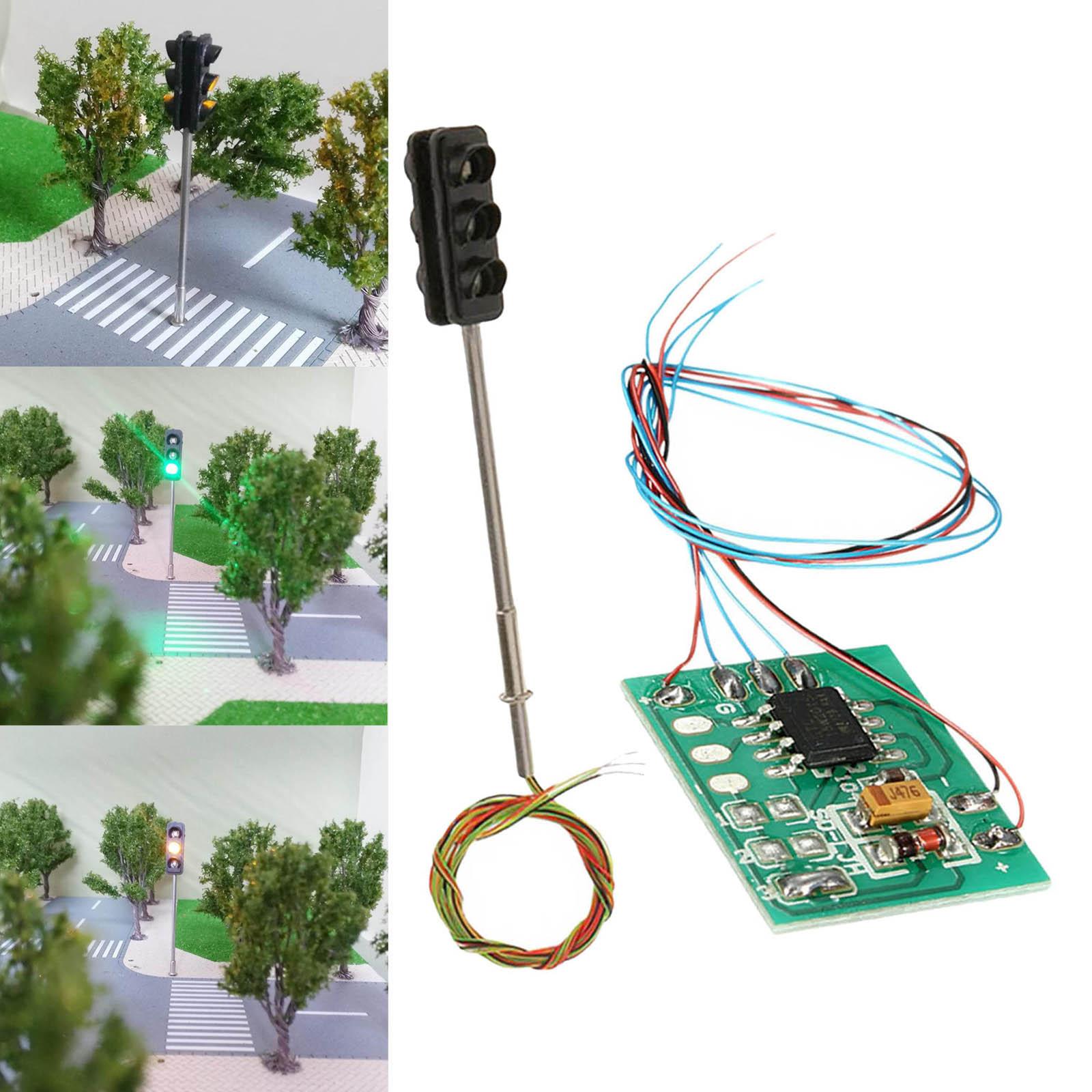 Miniature Traffic Light Model LED Light 6.5cm Height Classic for DIY Sand Table Scenery Layout Street Construction Model Diorama