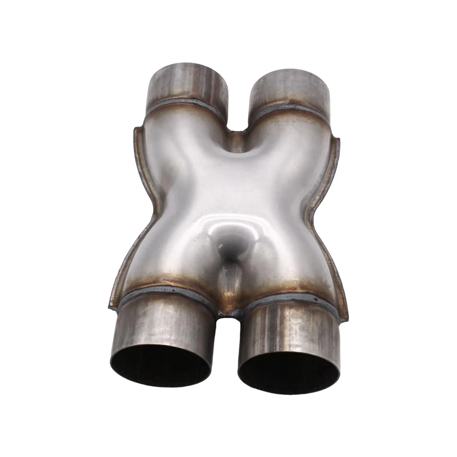 Universal Crossover x Pipe Repair Parts Spare Parts Easy Installation Stainless Steel Exhaust Tip Dual 3.0