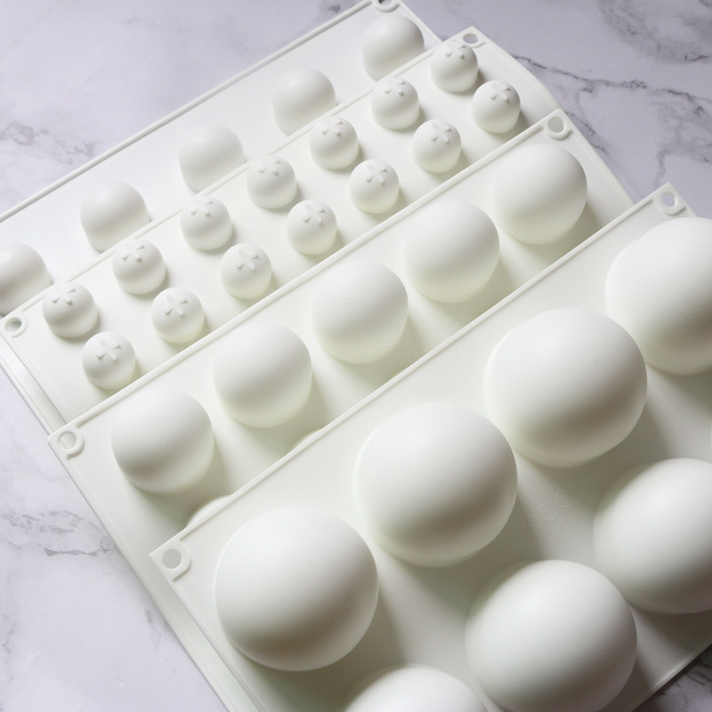 Silicone Chocolate Mold Silicon Ball Cake Moulds 3D Half Sphere Candy Truffle Baking Tray 1piece