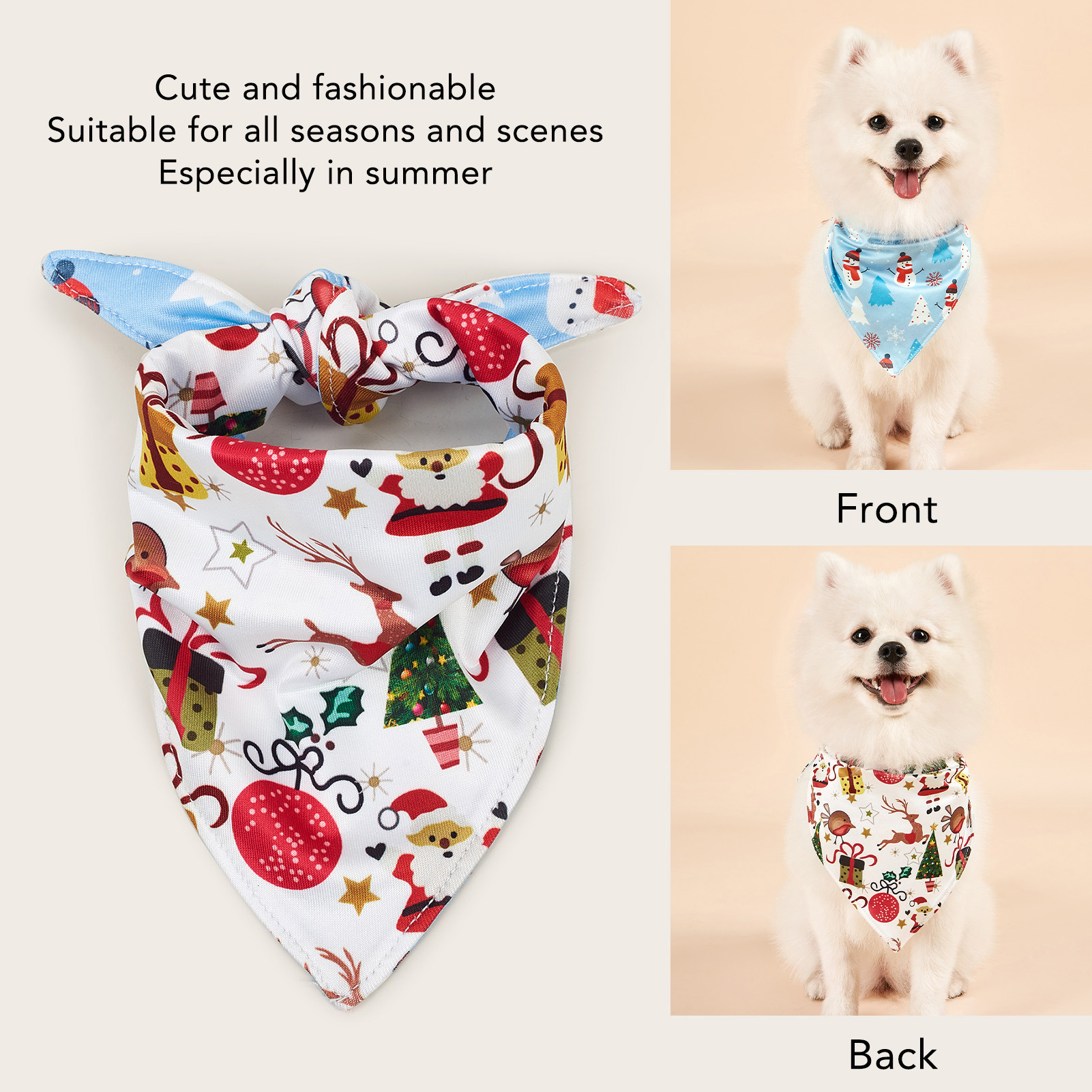 Title 25, Christmas Dog Bandanas Santa Claus Dog Scarf Fo...