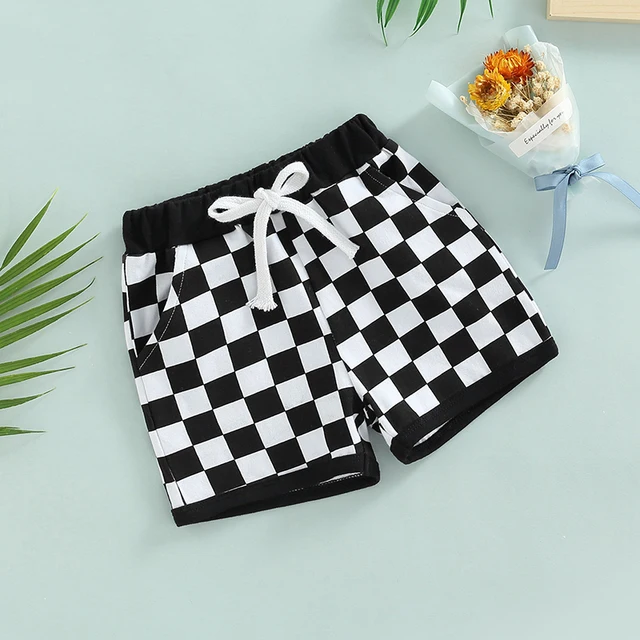 FOCUSNORM 0-3Y Baby Boys Shorts 2 Colors Checkerboard Plaid Print Elastic  Waist Drawstring Casual Pocket Shorts - AliExpress