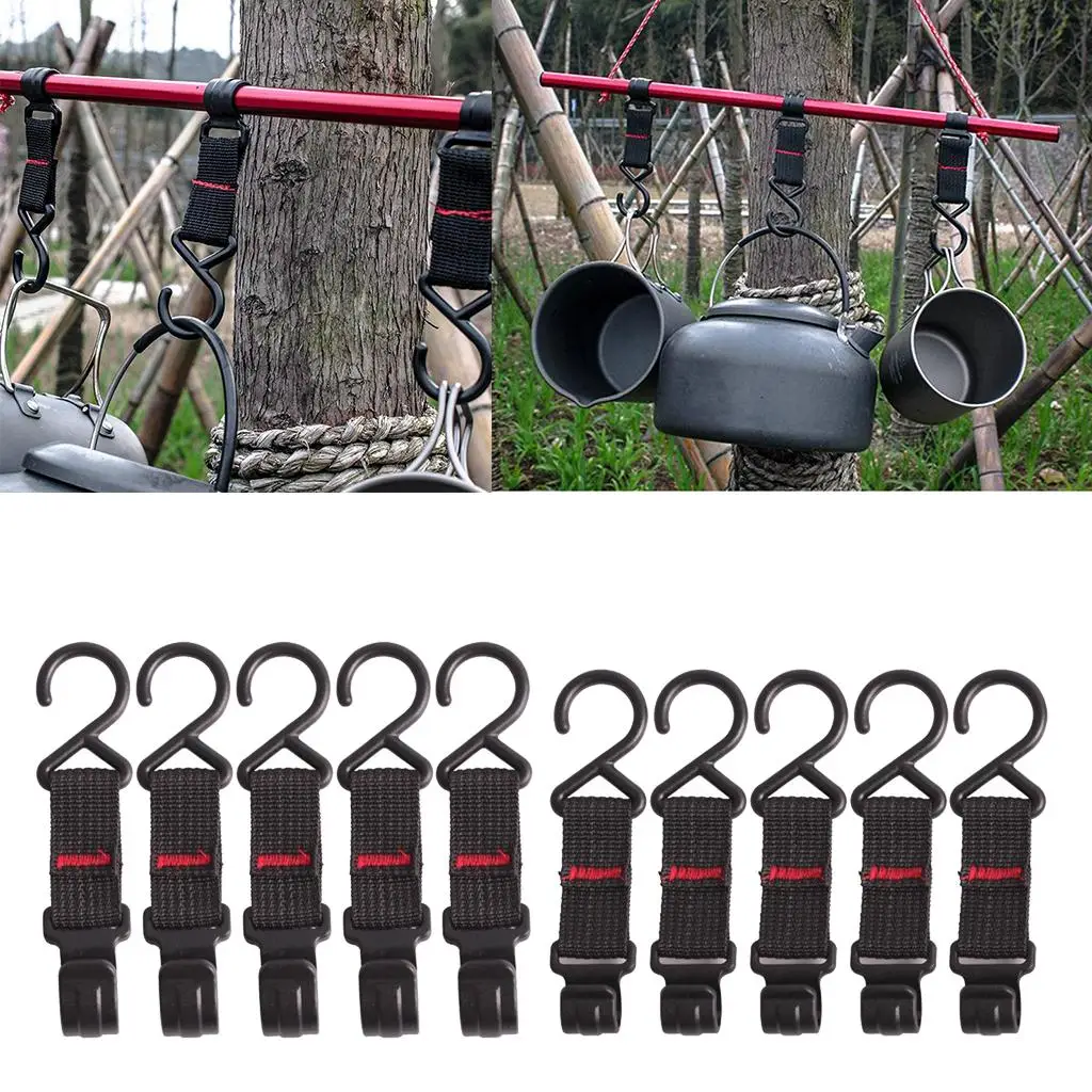 5Pc Multifunction  Cups Hanger Hanging Hooks Hiking Cookware Clasp