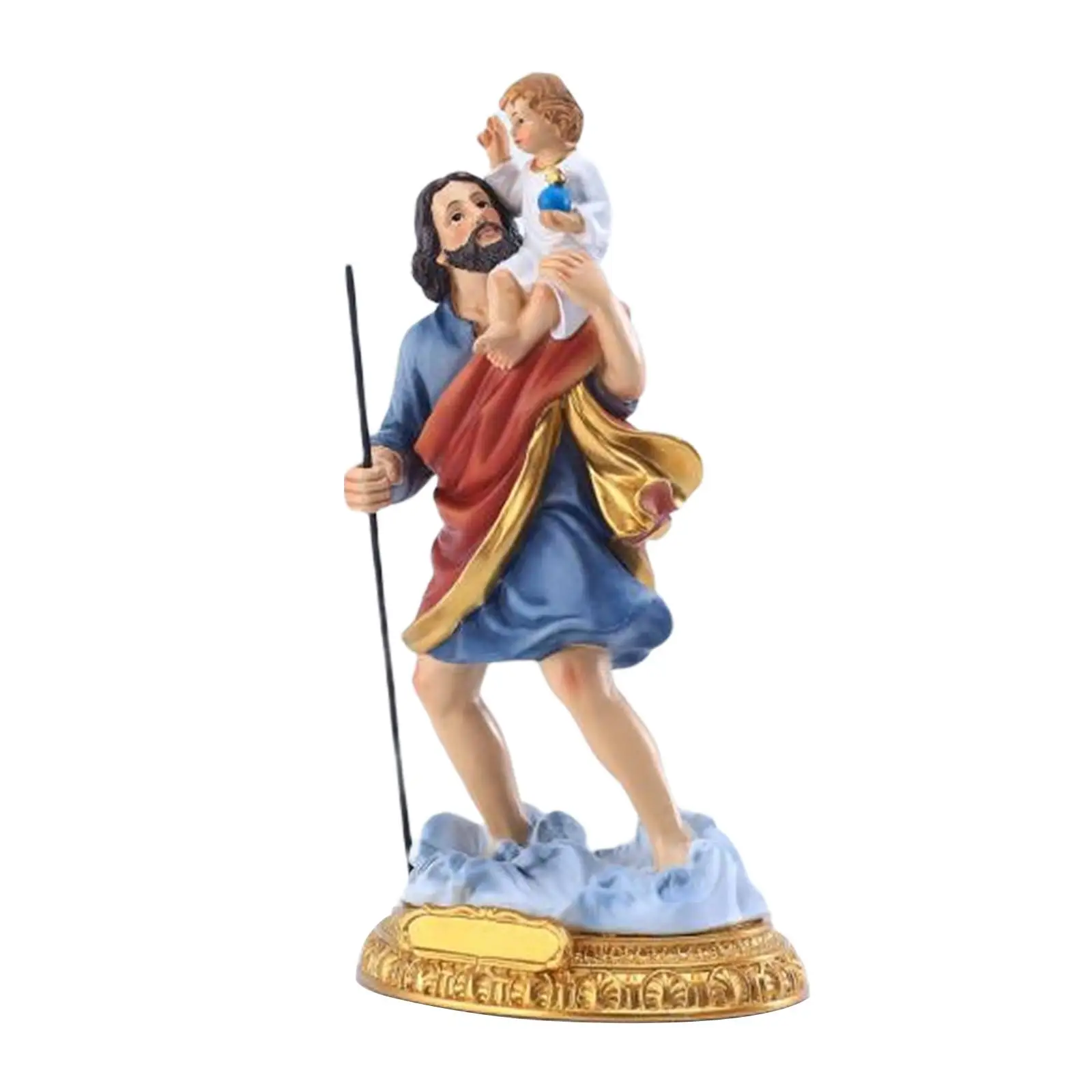 Resin ST. Joseph with Child Jesus Statues Religious Decor Church Ornament for Church Table Living Room Office Gifts