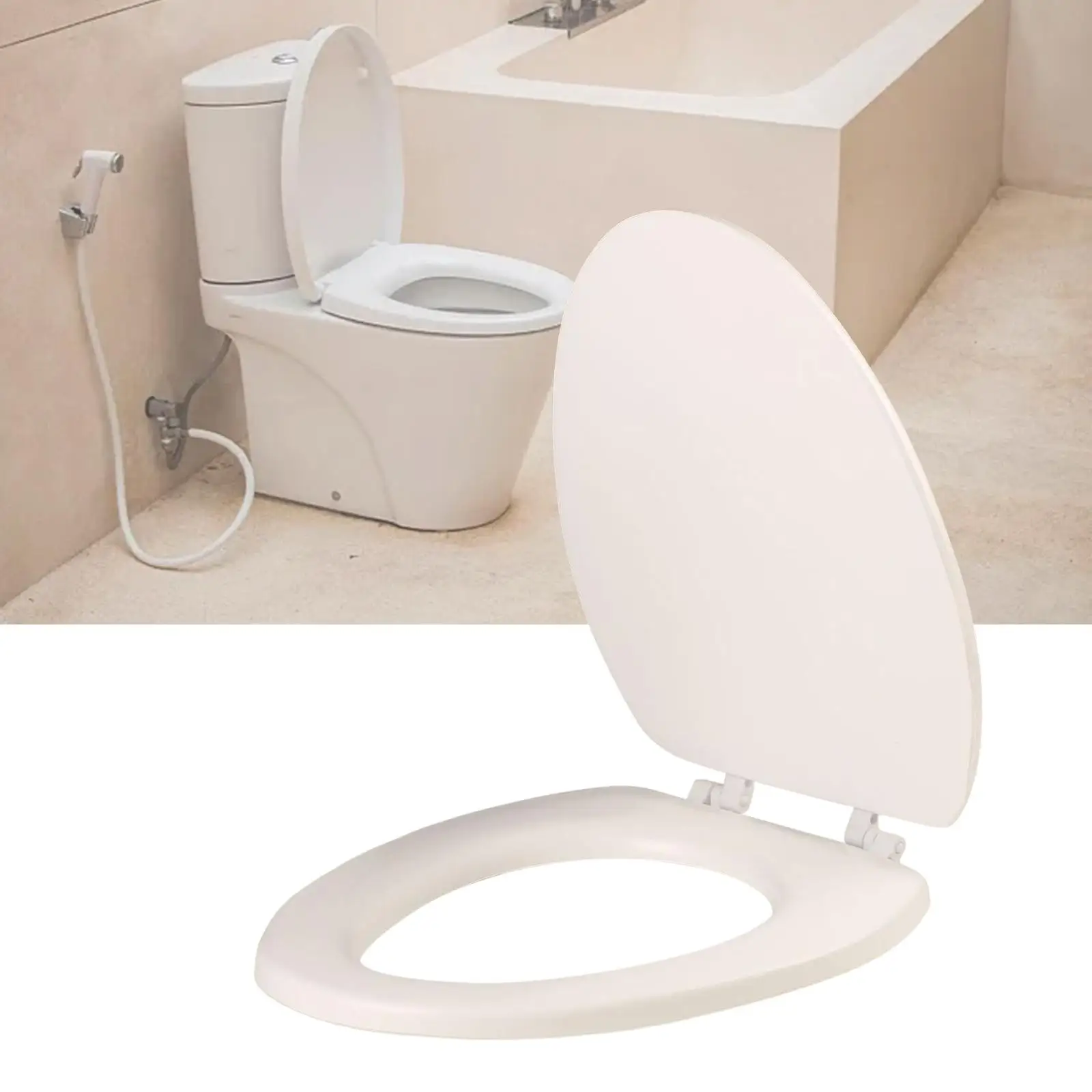 Toilet Cover Cushion and Lid Durable Accessory Bathroom Supplies Easily Clean and Install Soft Pad Removable Waterproof Washable