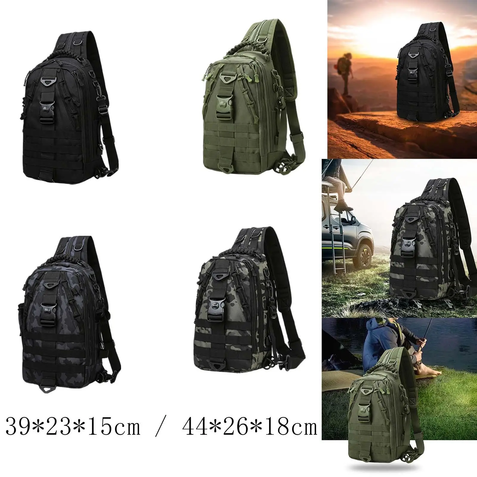 Fishing Backpack Daysack Portable Rucksack with Rod Holders Fishing Tackle Bag for Outdoor Sport Hiking Hunting Camping Fishing