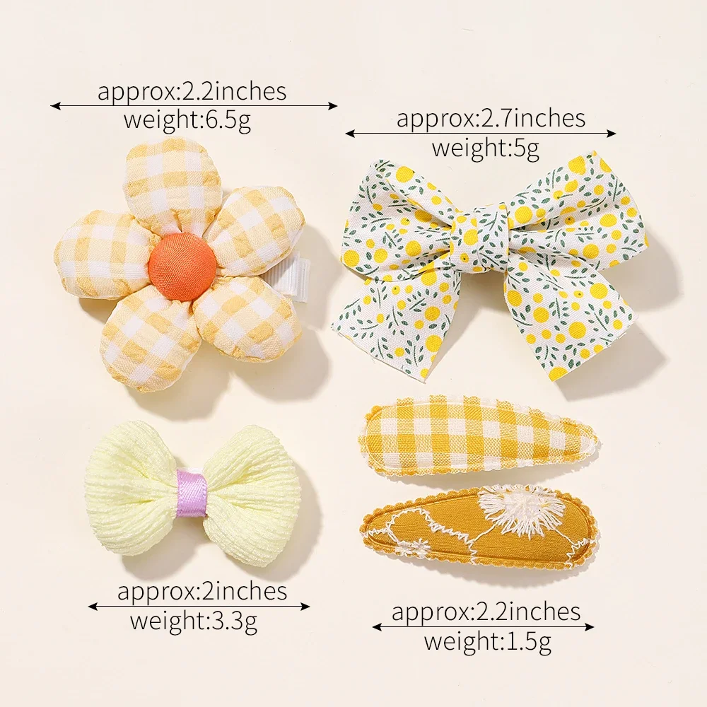 5/7 stücke Mini Baby Mädchen Haars pange niedlichen Blumen bogen Hase Prinzessin Haarnadel für Kleinkind Mädchen schöne Knall Seite Clip Haar Zubehör – Detail 5