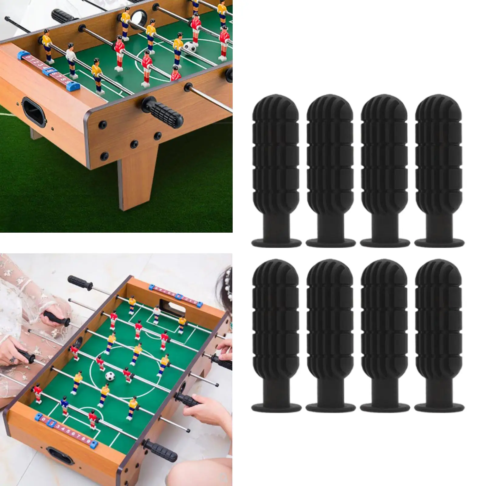  Premium Replacement Handles for Standard Foosball Tables, Black