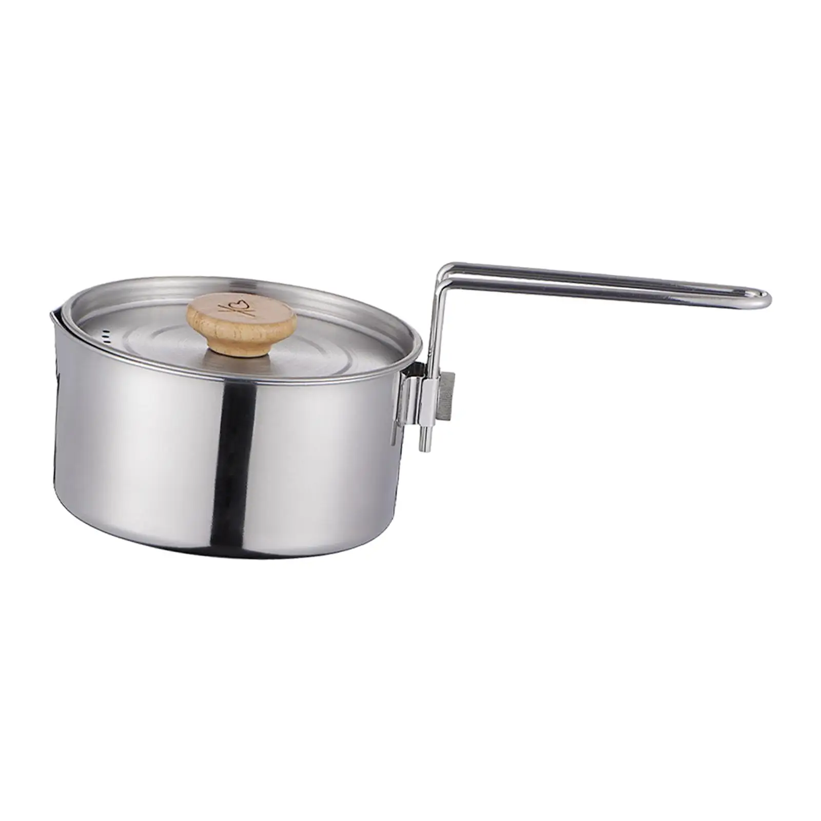 Stainless Steel Camping Pot Kettle Campfire Kettle Coffee Pot Cookware Cooking Pot for Picnic Hiking