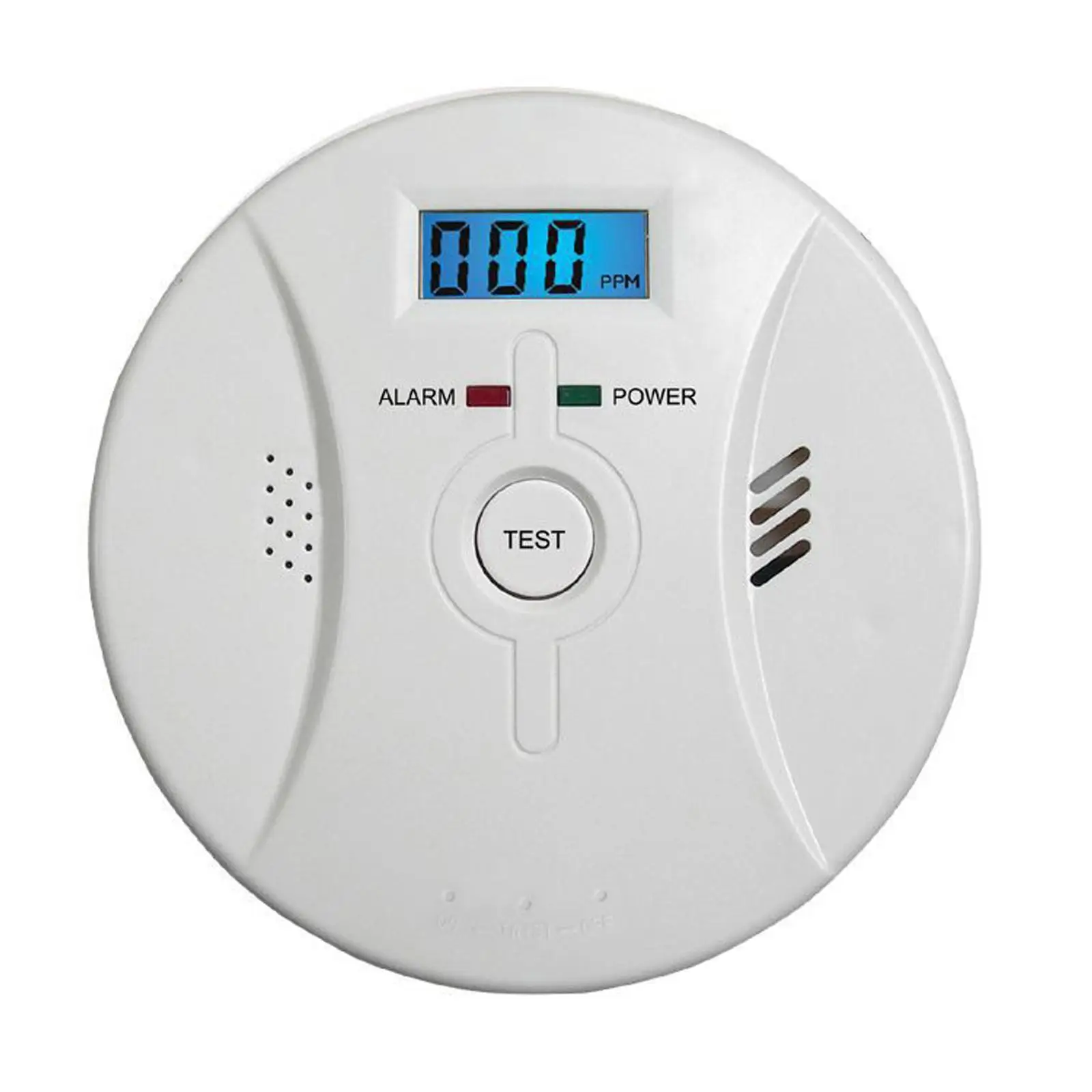 Smoke and Carbon Monoxide Detector Alarm Ceiling Mounted for Living Room Easily Install Electronic Equipment High Accuracy White
