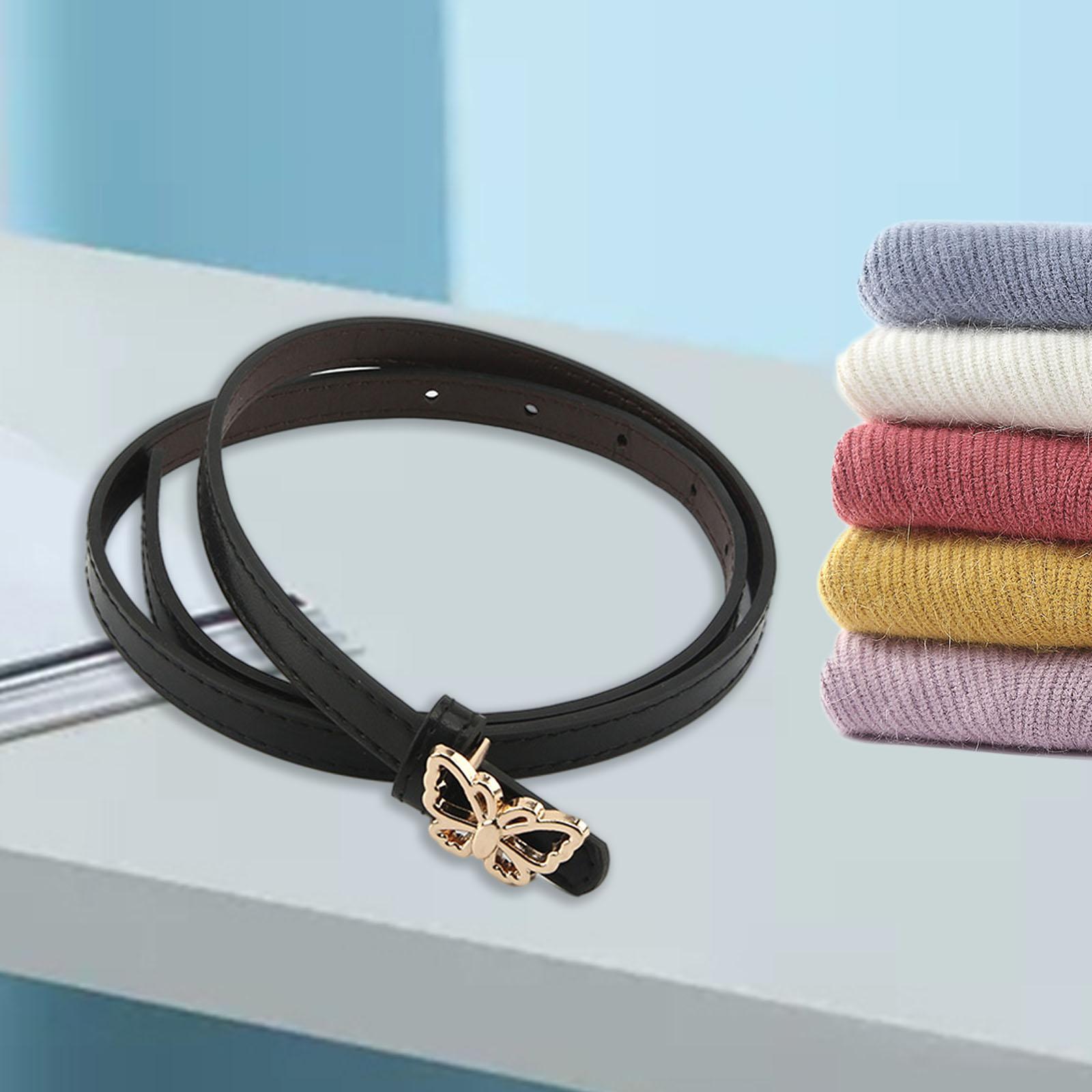 Women Waist Belt Stretch Strap Waistband Punk Rock Elasticated Butterfly Button Girl for Down Jeans Pants Jacket Dress Coat