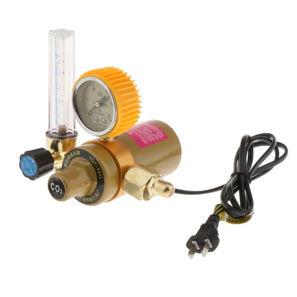 Co2 Carbon Dioxide Pressure Reducer Heated Pressure Gauge Regulator