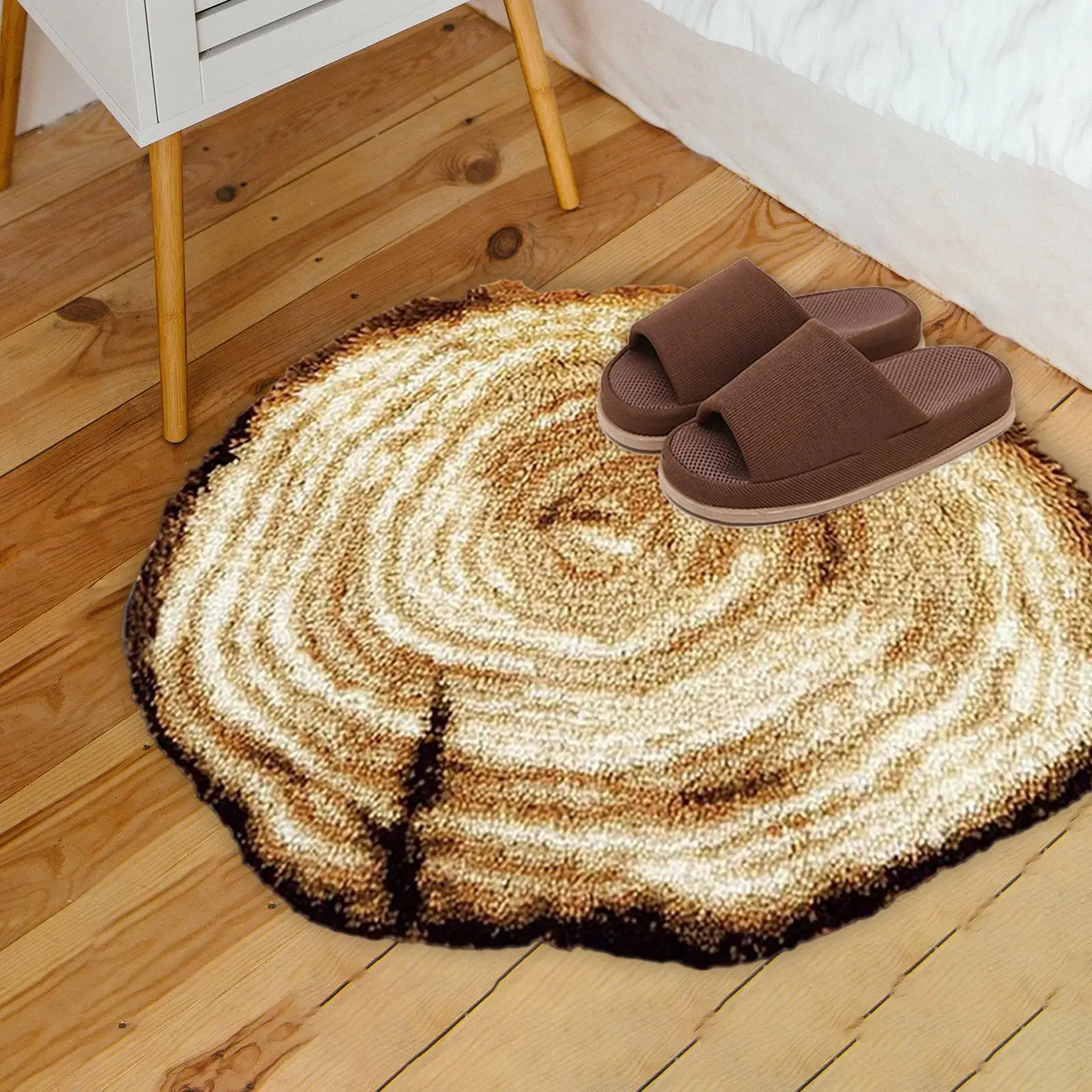 Latch Hook Rug Kit Tree Stump Handmade Carpet Making Kit for Family Adults