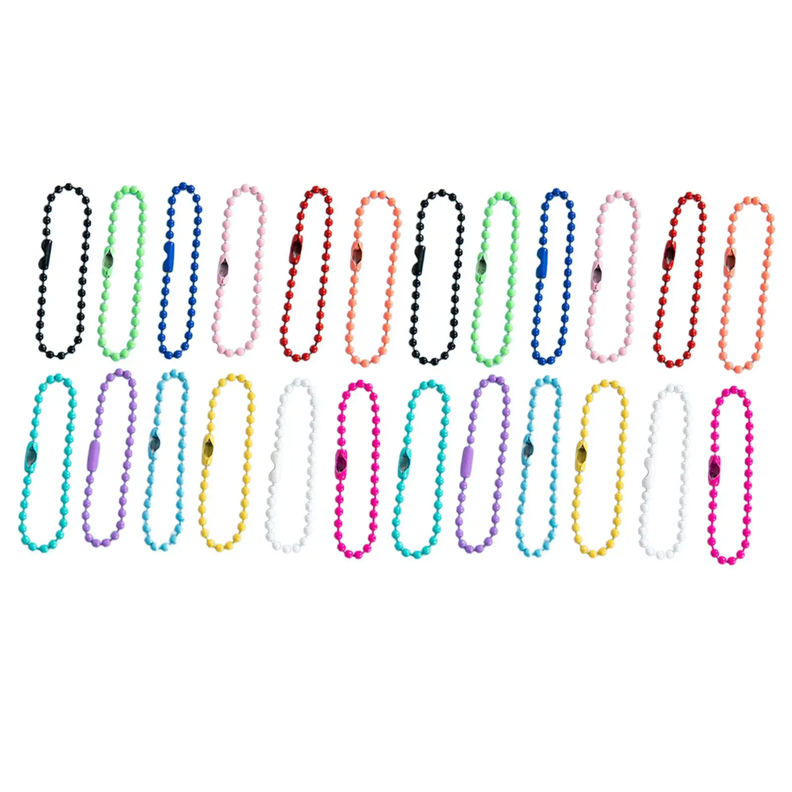 100 Pieces Colorful Ball Bead Chain Hanging DIY Crafts 2mm 10cm for Jewelry Making Projects Bracelet Necklace Accessories