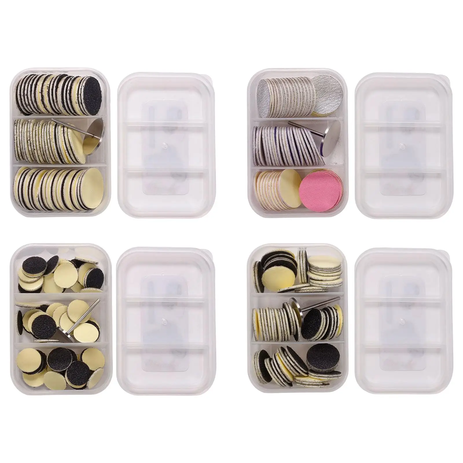 60Pcs Replaceable Sanding Papers Polishing Craft Pedicure with Storage Case Sanding Discs for Skin Electric Foot Rasp files