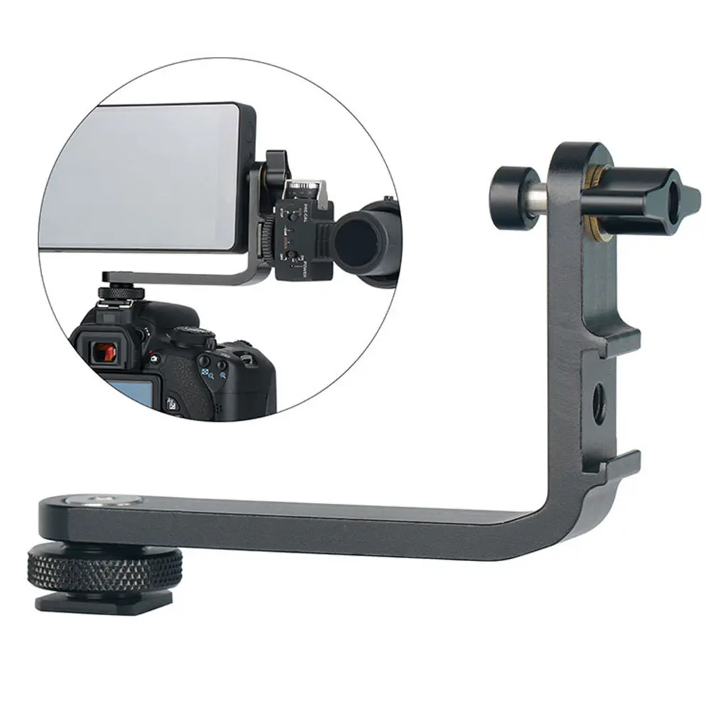 Hot Shoe Monitor Mount L Bracket Tilt Arm Portable DSLR Camera Stable Mic Stand 