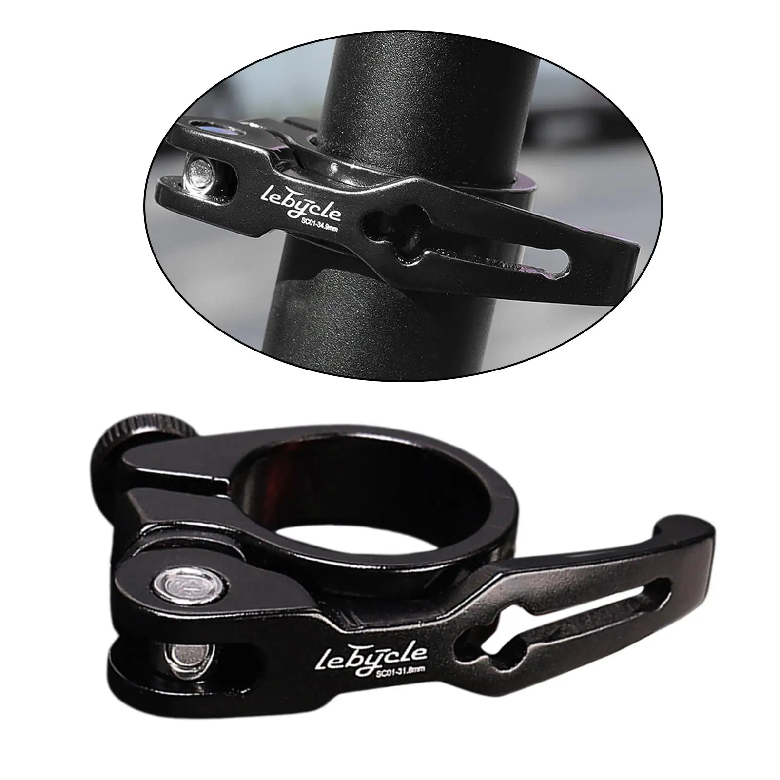 Aluminium Bike Seatpost Clamp Quick Release Mountain BMX Road Bicycle Pole Seat Post Clip 31.8mm OR 34.9mm Part