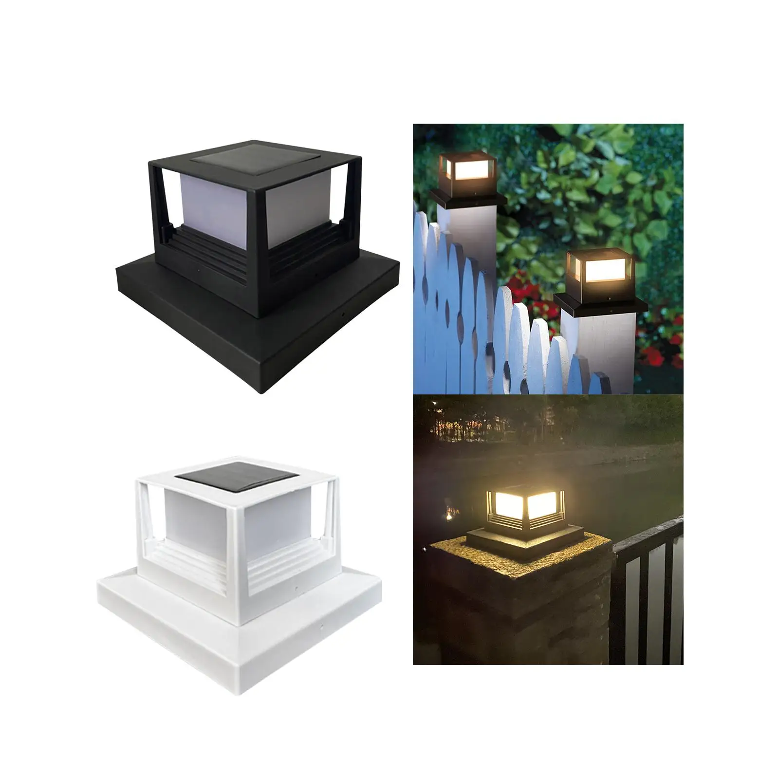 Solar Post  Outdoor IP44 Waterproof Fit 4x4 5x5 6x6 Wooden Posts Outside Light for Pathway Garden Courtyard Stairs