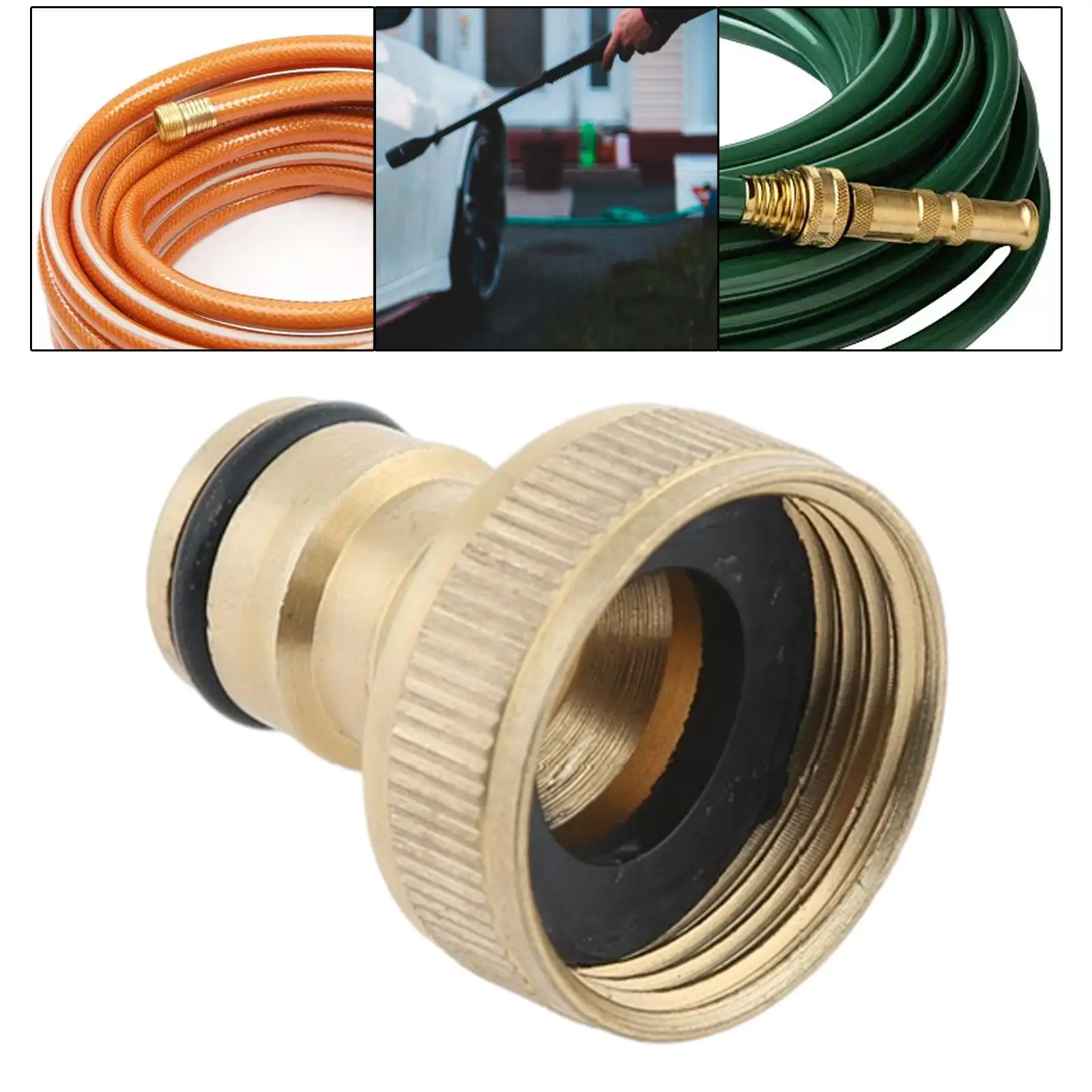 Solid Brass Hose Connector Fittings Quick Connect 6cm Repair High Pressure Washer Quick Connector for Garden Hose Accessory