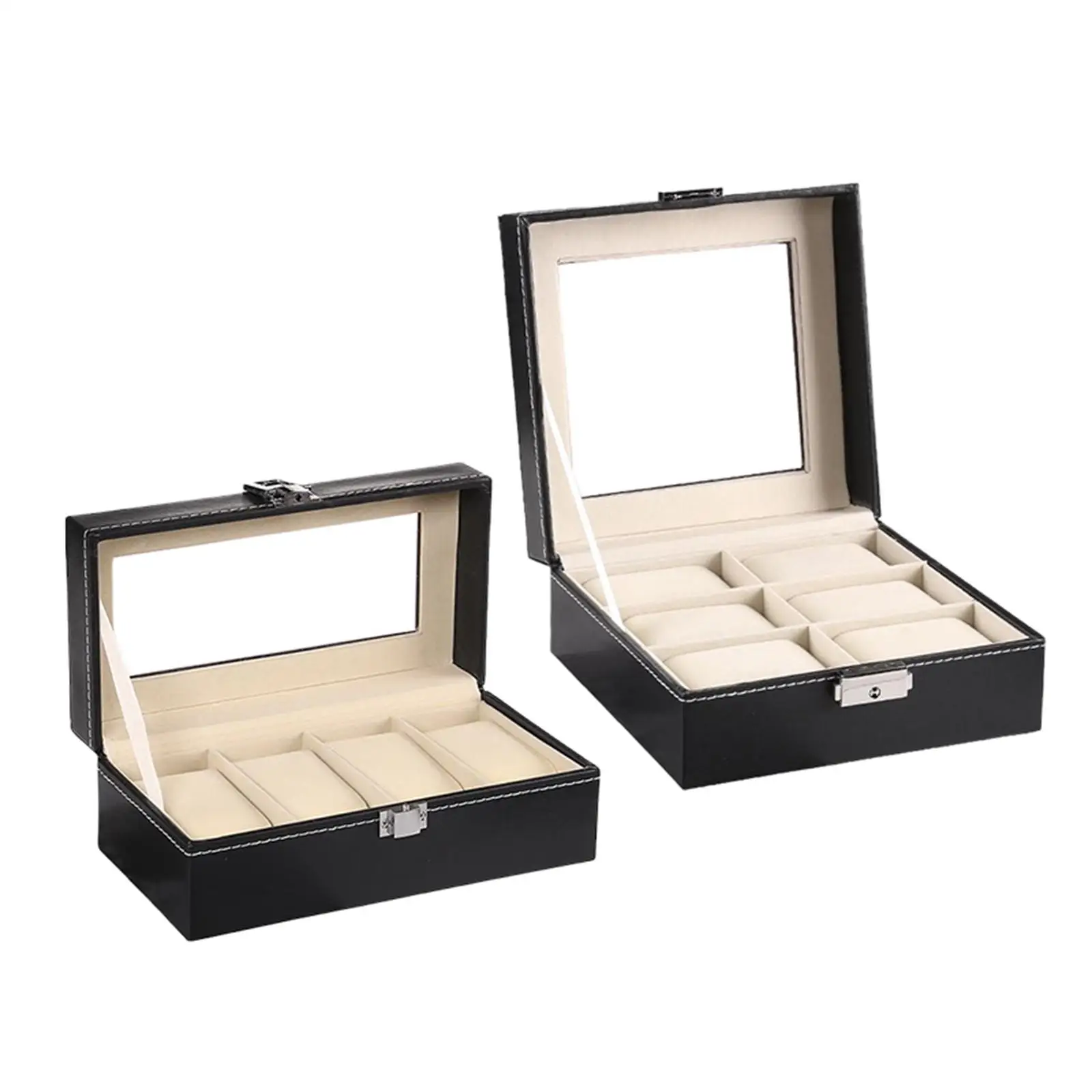 Storage Box with Lock Watch Collection Case Glass Top