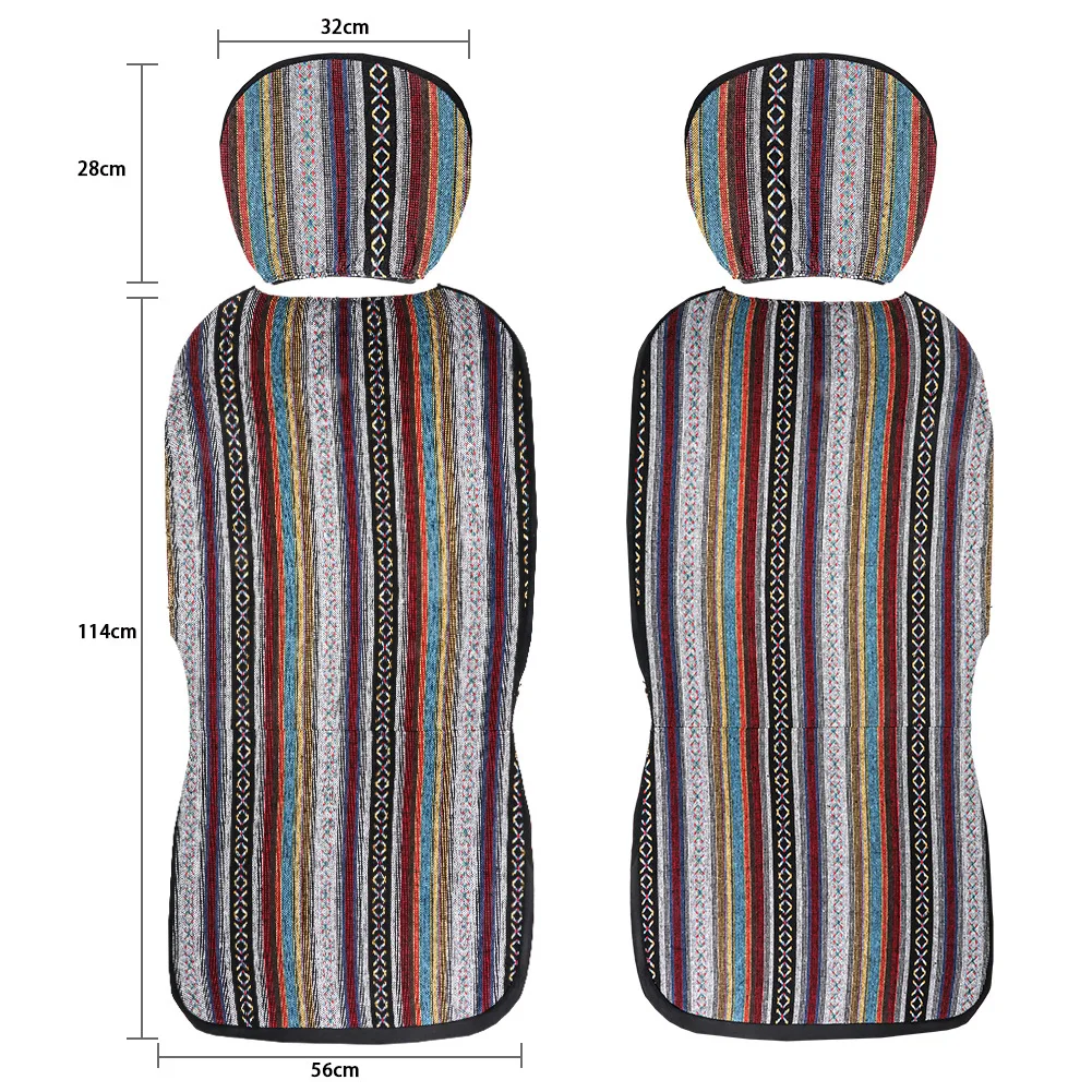 Funda de asiento de coche estilo étnico vista frontal